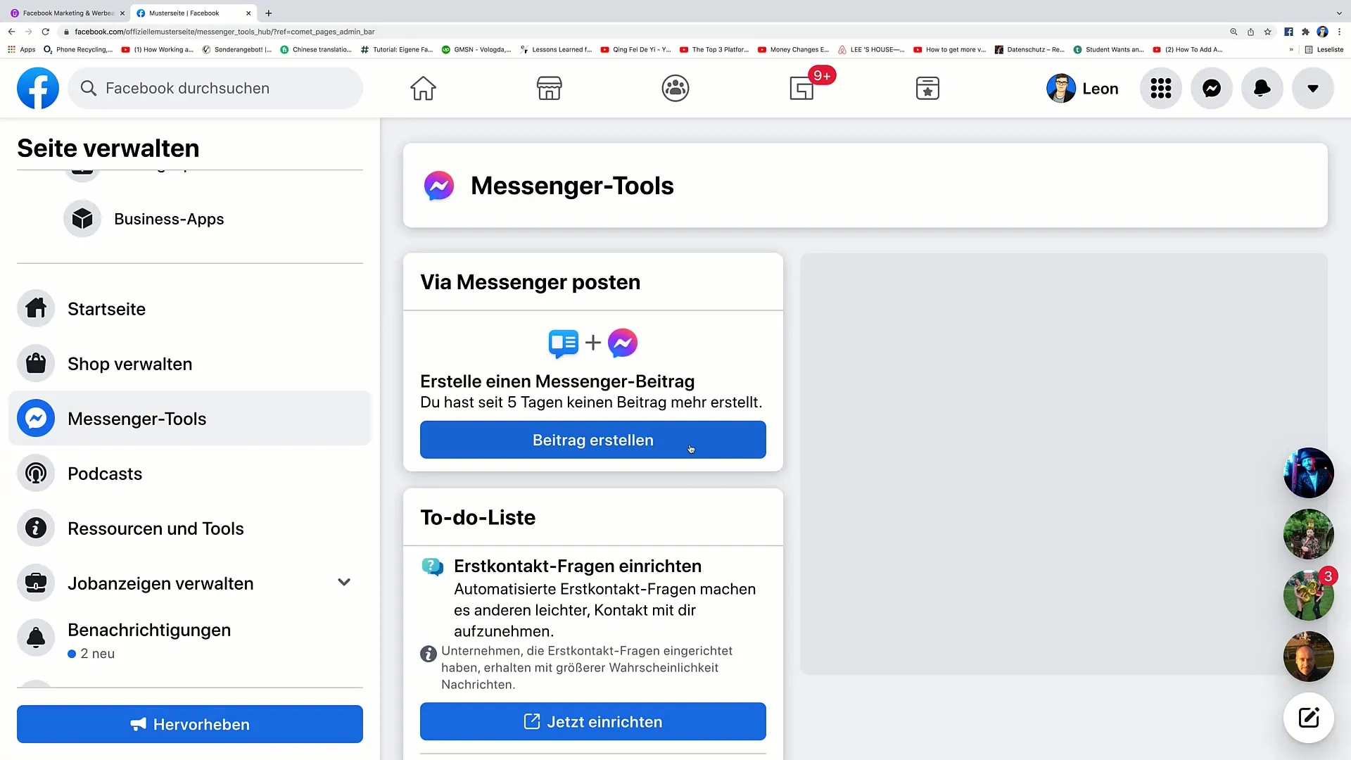 Facebook marketing snadno a rychle: Přehled funkcí Domovské stránky