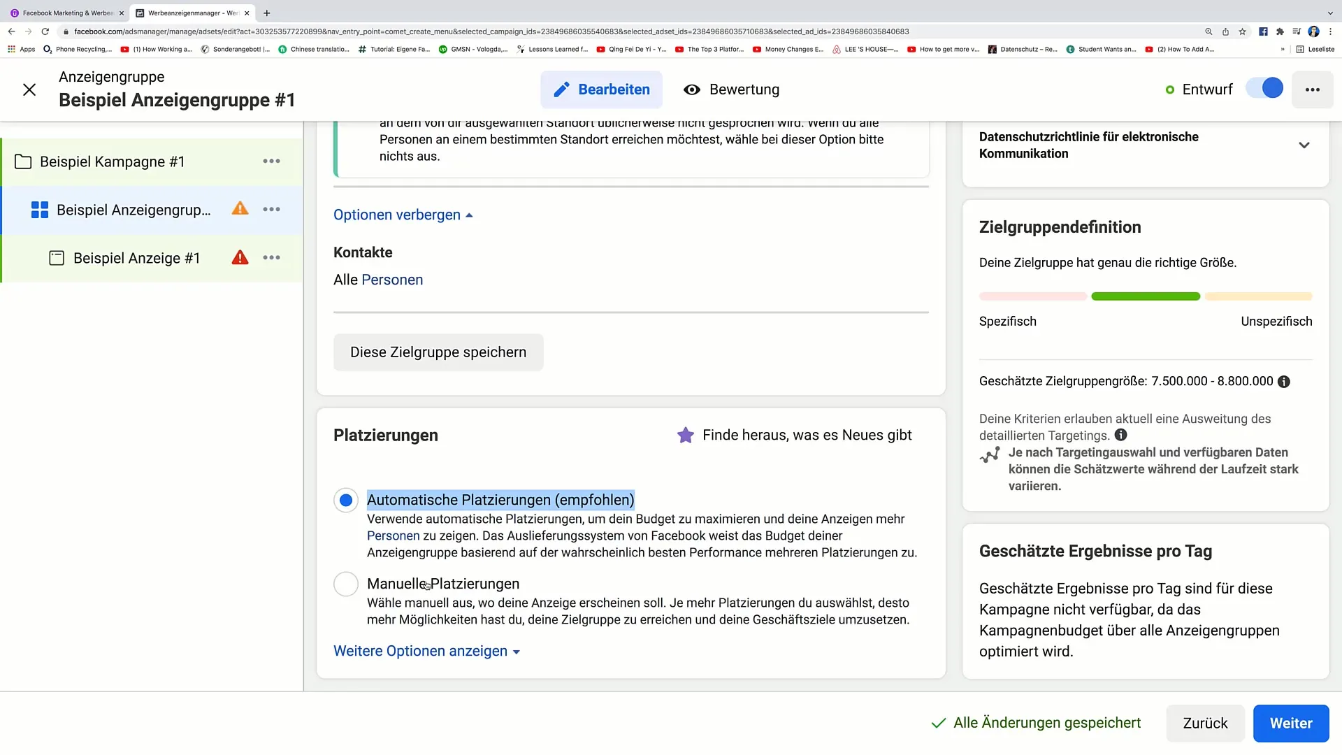 Facebook-Marketing: Nastavení optimálních umístění pro reklamní inzeráty