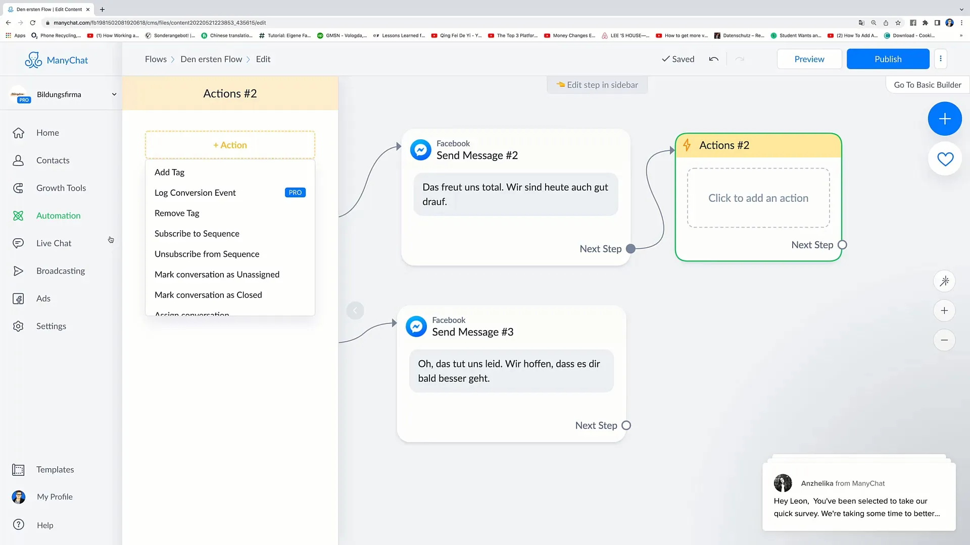 Facebook-Marketing: Weitere Actions in deinem Flow nutzen Facebook-Marketing: Weitere Actions in deinem Flow nutzen