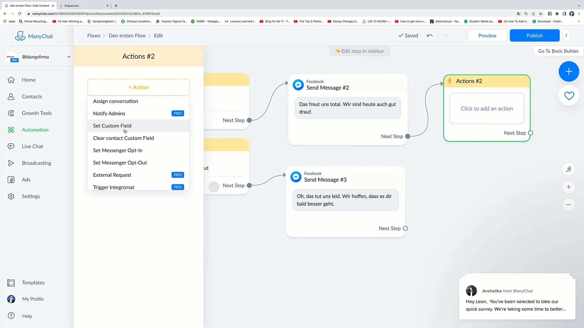 Facebook-Marketing: Weitere Actions in deinem Flow nutzen Facebook-Marketing: Weitere Actions in deinem Flow nutzen