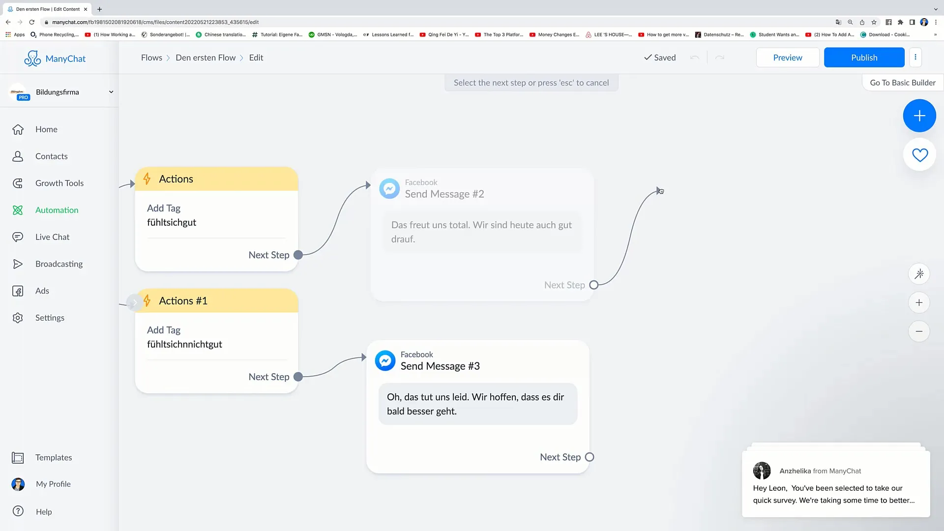 Facebook-Marketing: Weitere Actions in deinem Flow nutzen Facebook-Marketing: Weitere Actions in deinem Flow nutzen