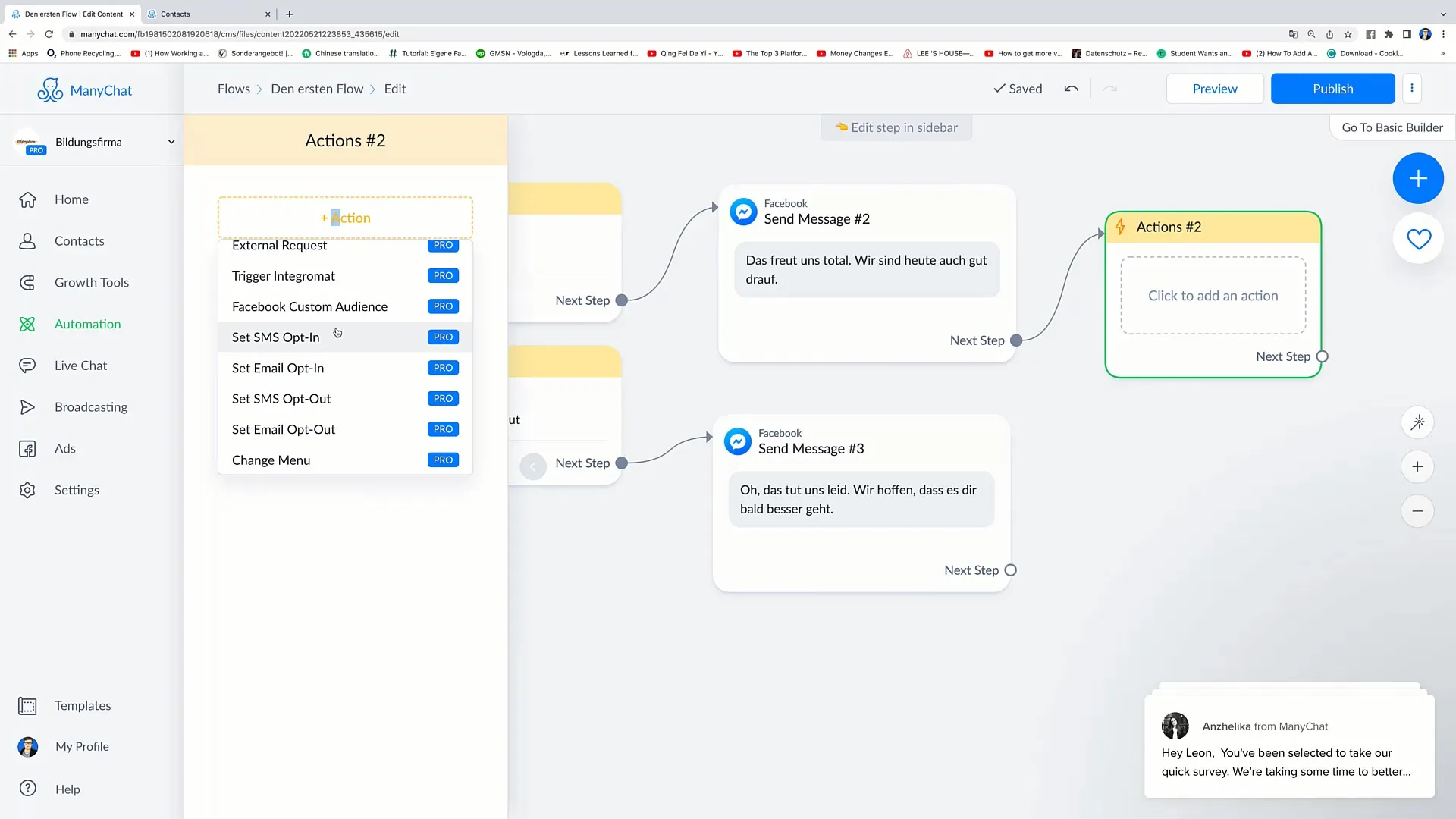 Facebook-Marketing: Weitere Actions in deinem Flow nutzen Facebook-Marketing: Weitere Actions in deinem Flow nutzen
