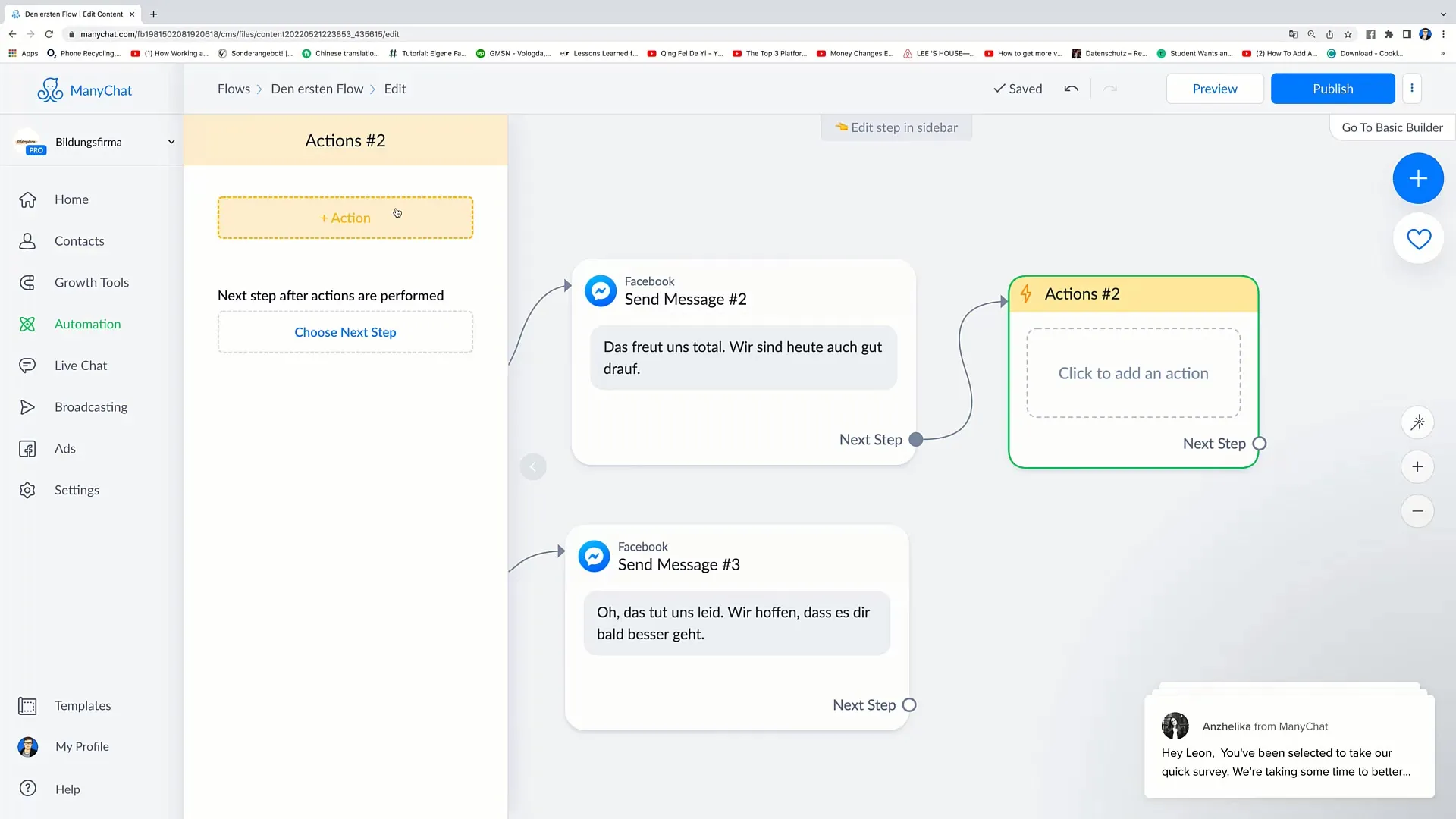 Facebook-Marketing: Weitere Actions in deinem Flow nutzen Facebook-Marketing: Weitere Actions in deinem Flow nutzen
