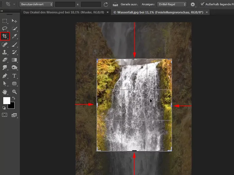 Photoshop - El Oráculo del Mar - Parte 08: Recorte y colocación de una cascada