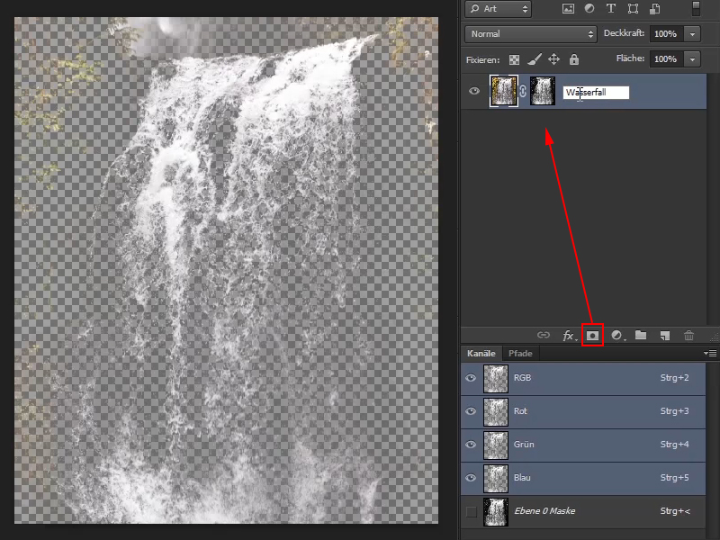 Photoshop-Composing - Das Orakel des Meeres - Teil 08: Wasserfall freistellen und platzieren