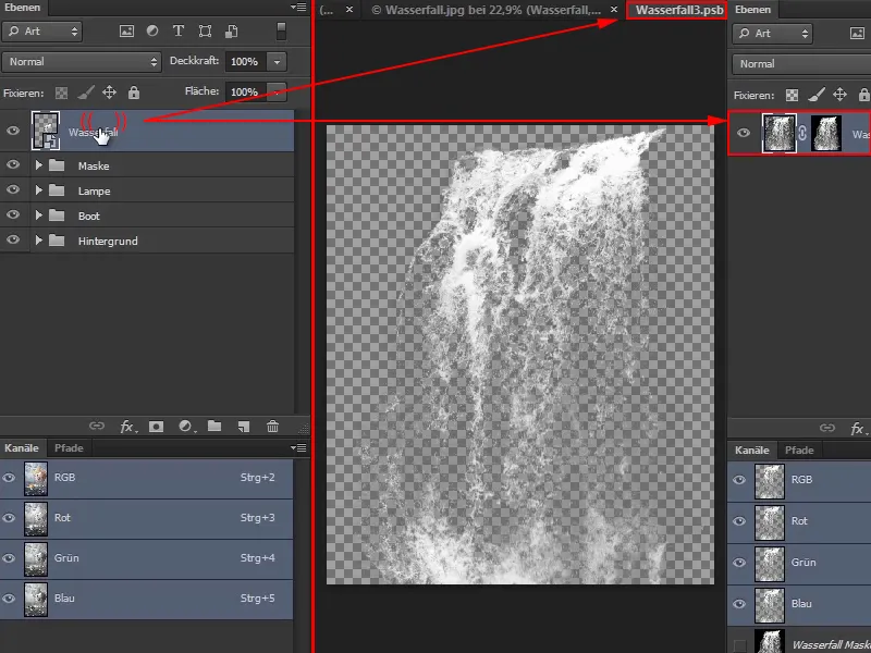 Photoshop съчетание - Оракулът на морето - Част 08: Изрязване и поставяне на водопад
