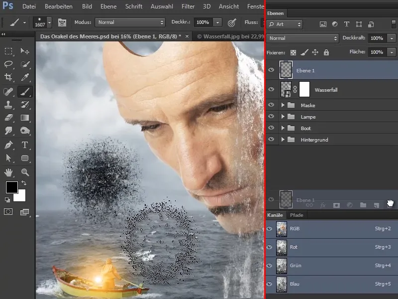 Photoshop - El Oráculo del Mar - Parte 08: Recorte y colocación de una cascada