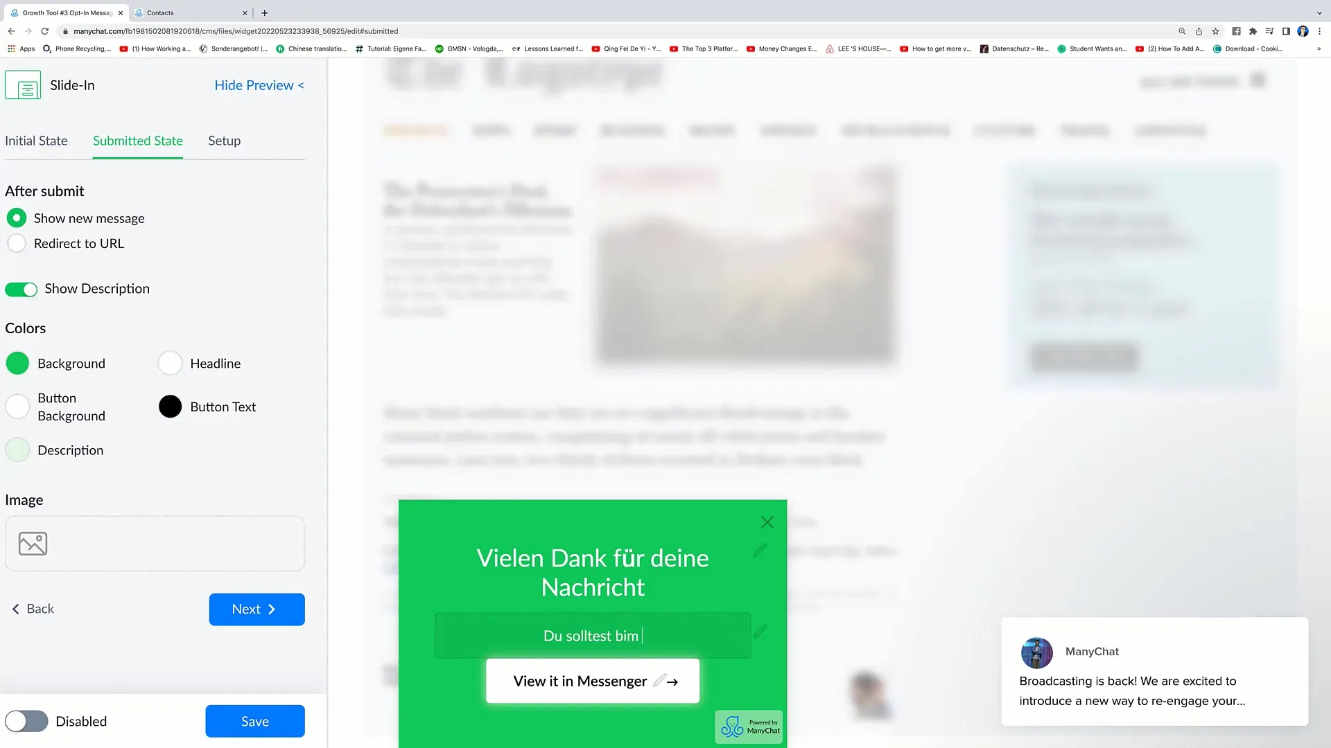 Vytvořit slide-in pro marketing na Facebooku