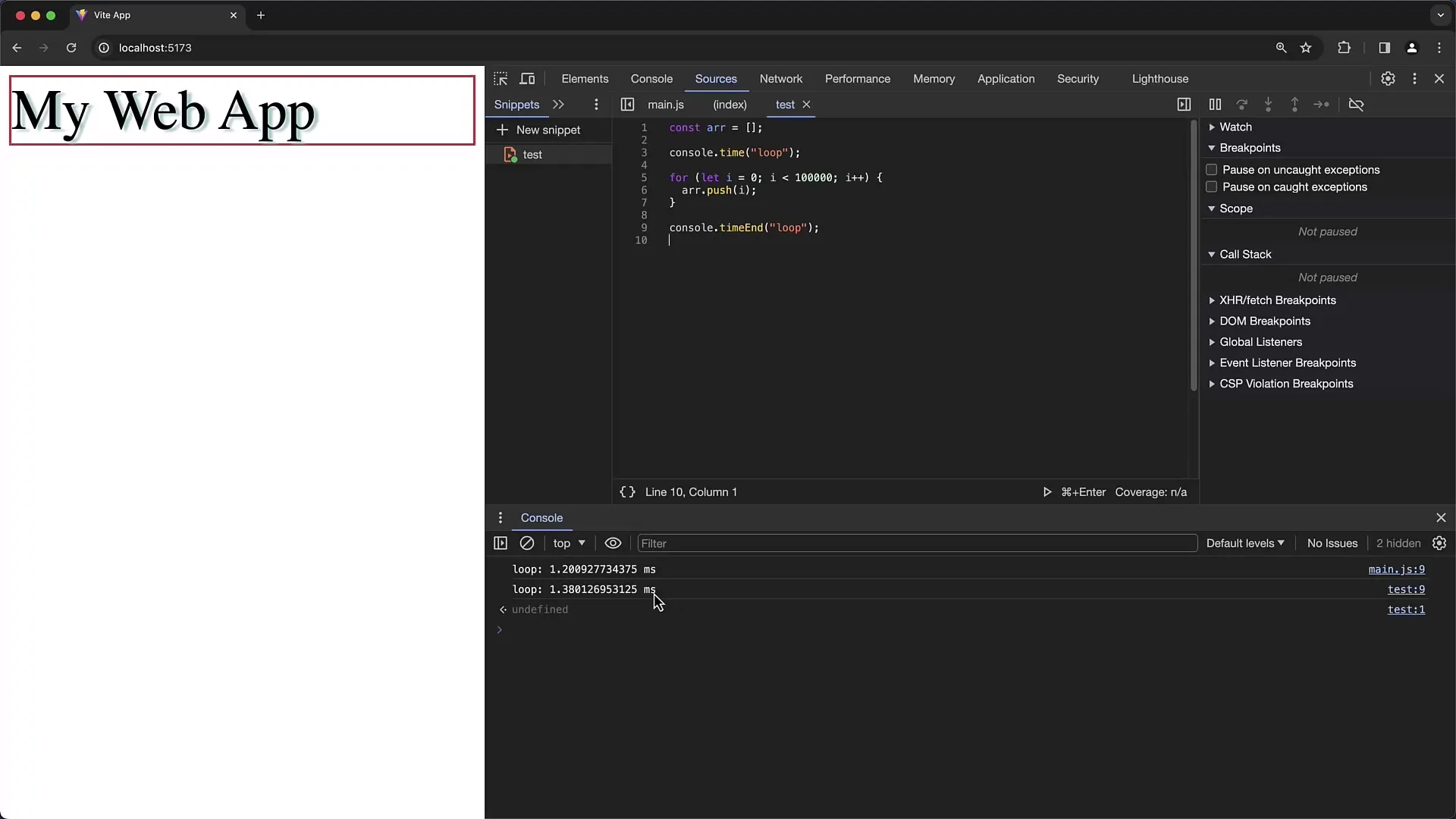 Chrome Developer Tools: Avain Snippetsiin ja ajanmittaukseen