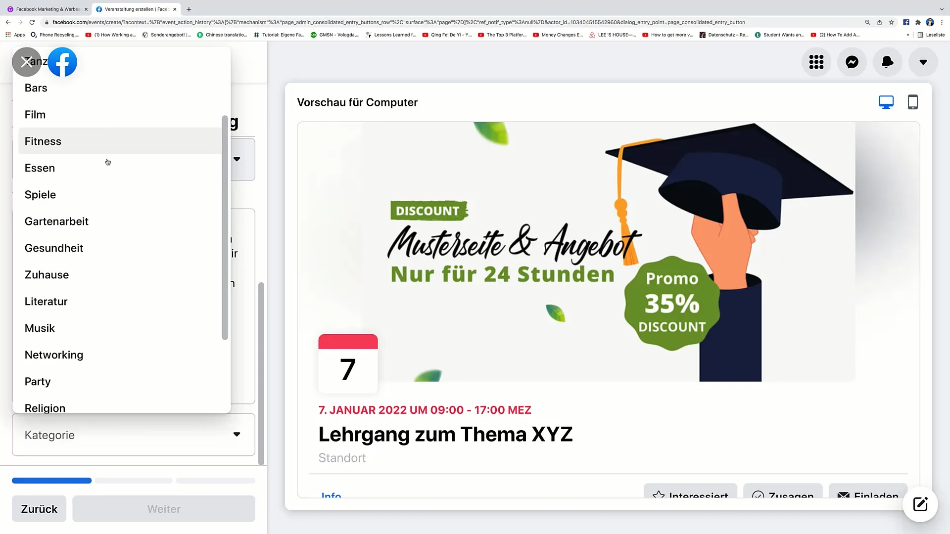 Krok za krokem k události na Facebooku
