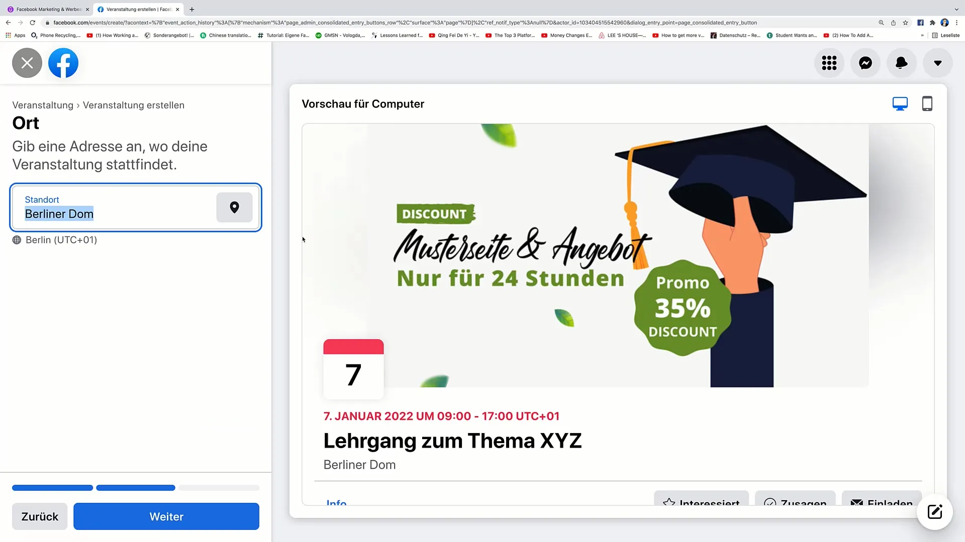 Krok za krokem k události na Facebooku