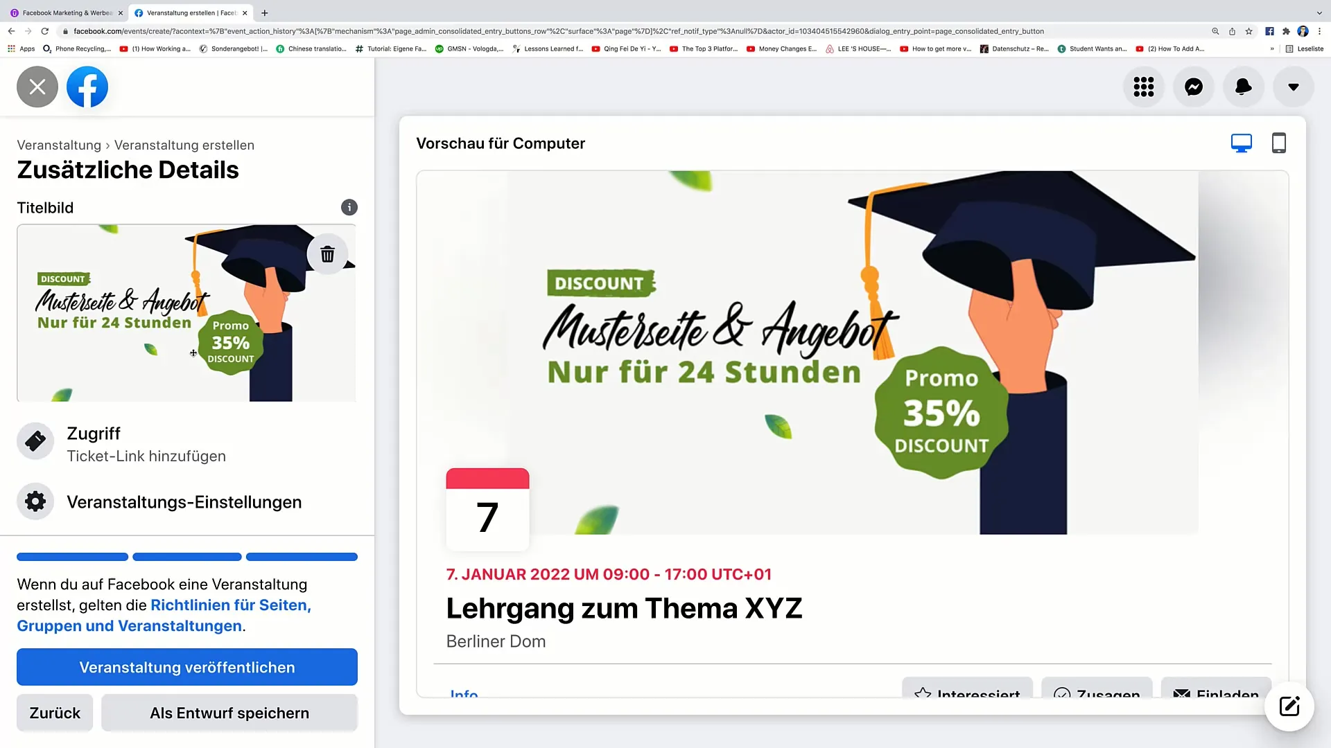 Krok za krokem k události na Facebooku