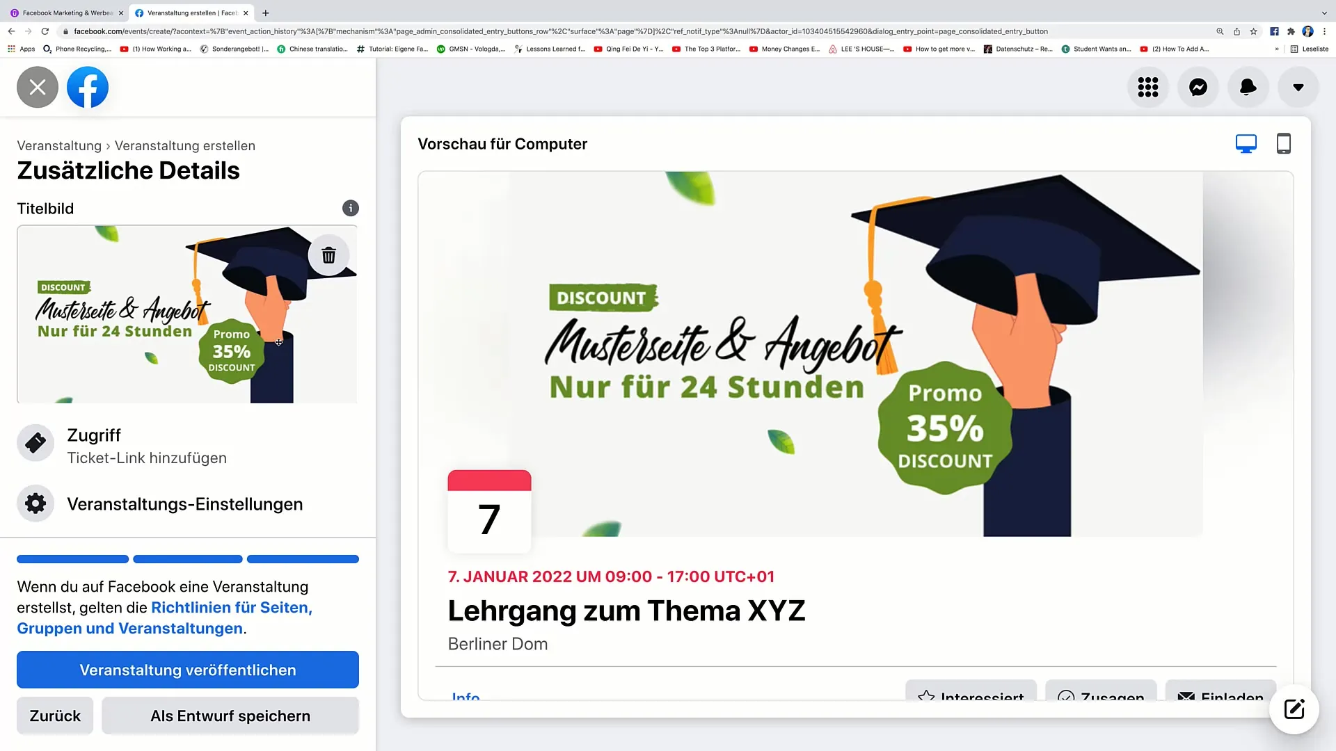Krok za krokem k události na Facebooku