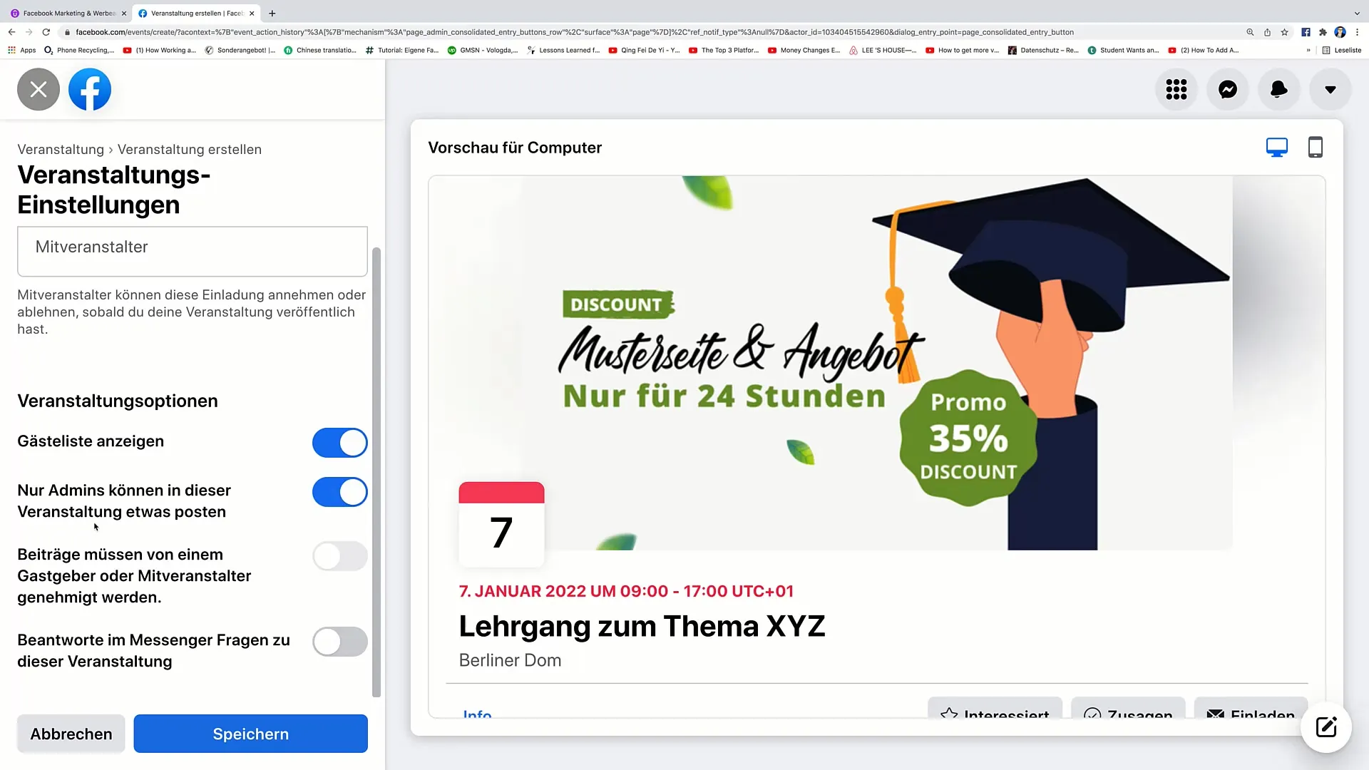 Krok za krokem k události na Facebooku