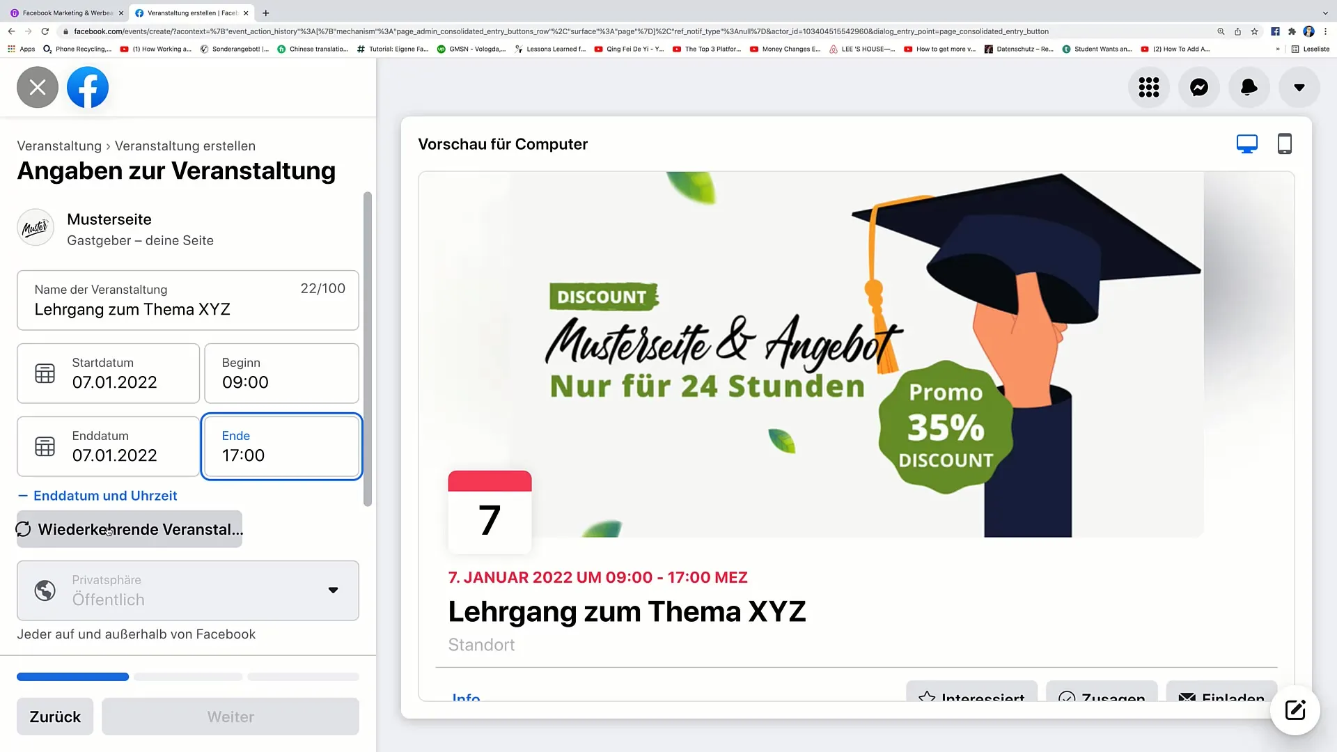 Krok za krokem k události na Facebooku