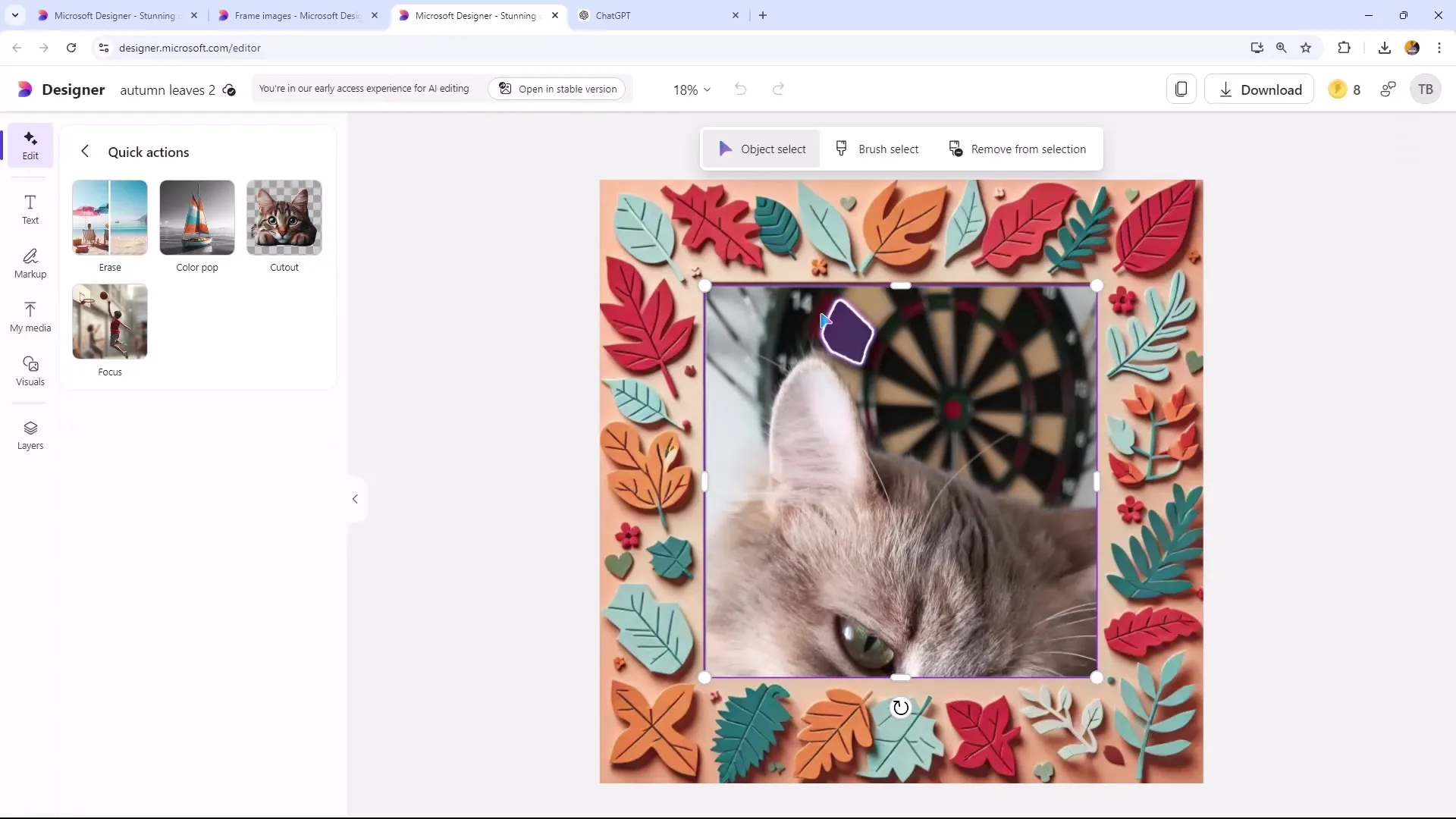 Framing bilder kreativ med Microsoft Designer