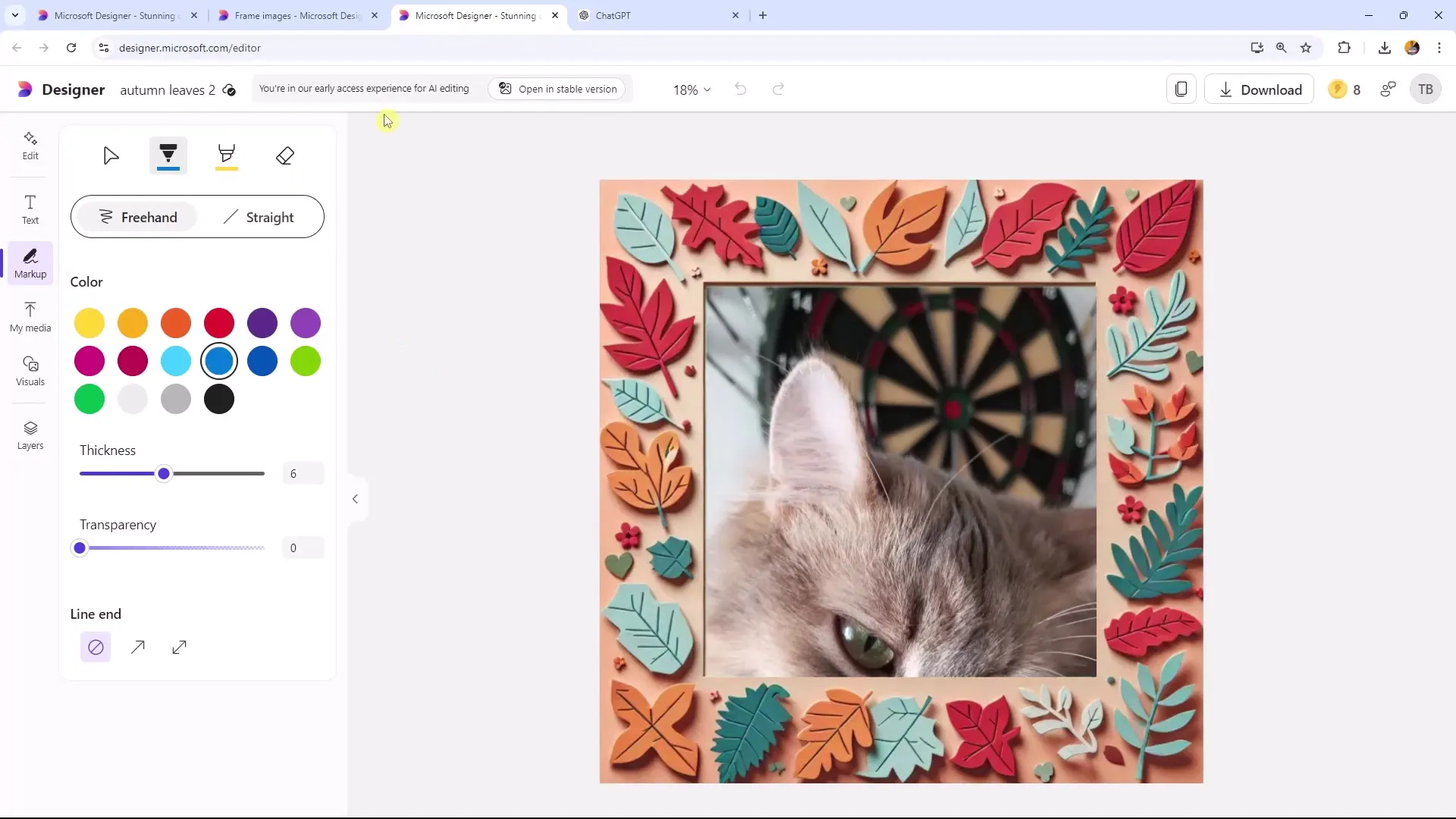 Bilder kreativ innramming med Microsoft Designer