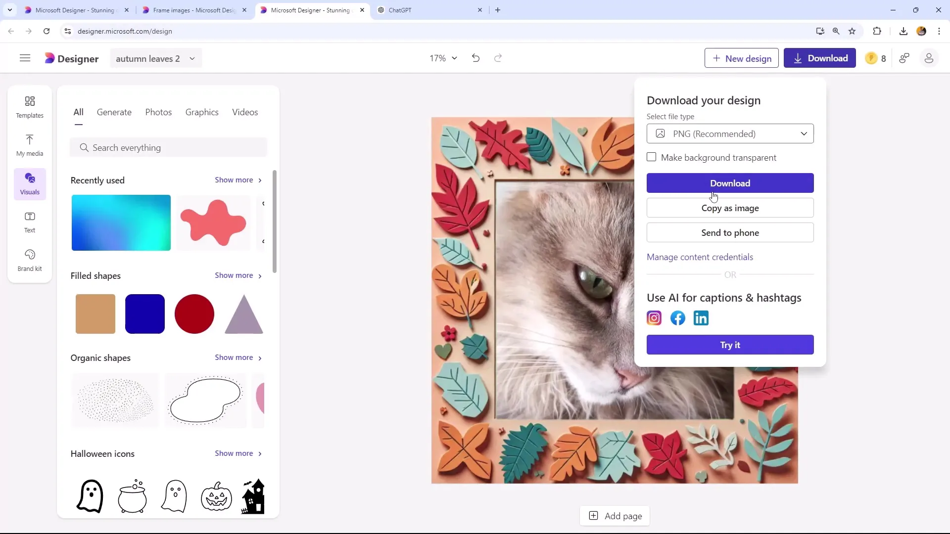 Ramme inn bilder kreativ med Microsoft Designer
