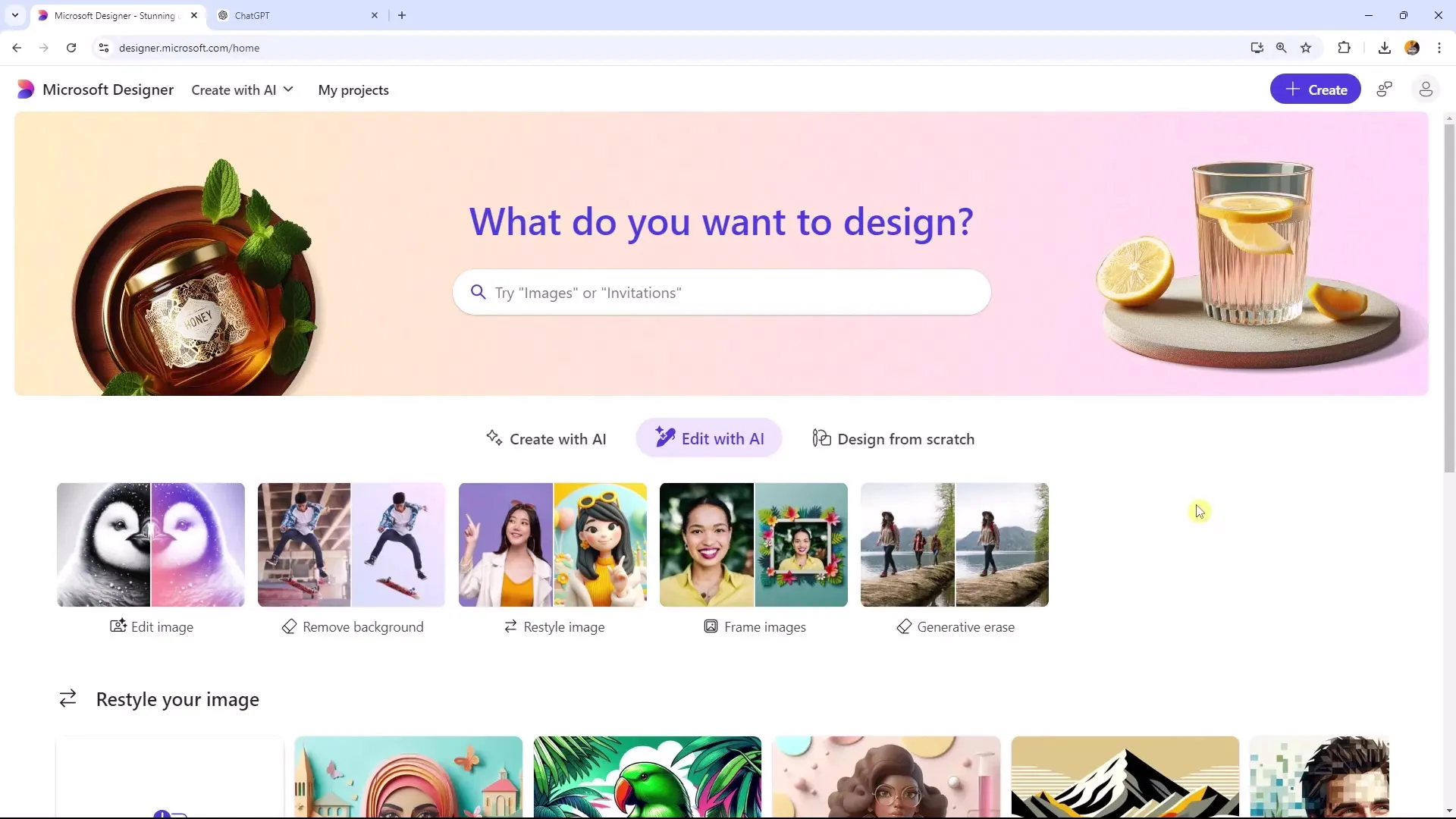 Bilder kreativ innramming med Microsoft Designer