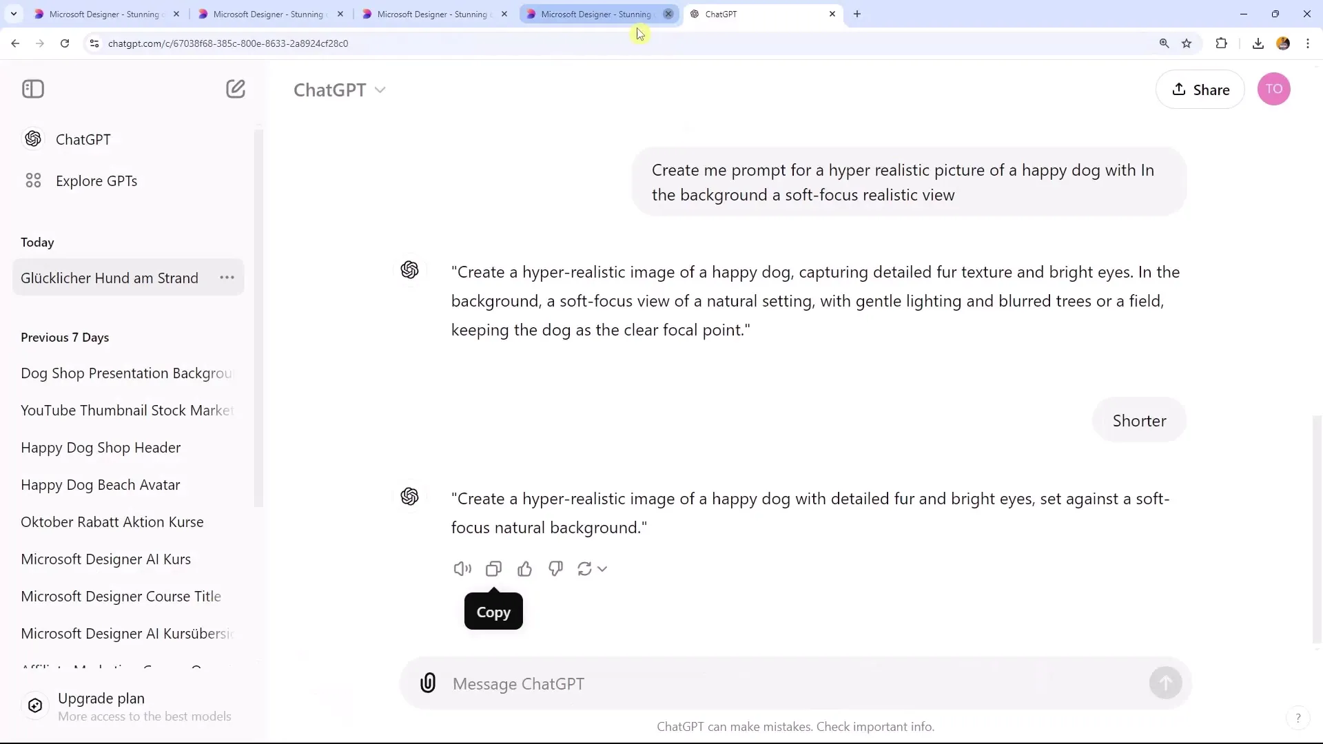 Veiledning for generativ sletting med Microsoft Designer