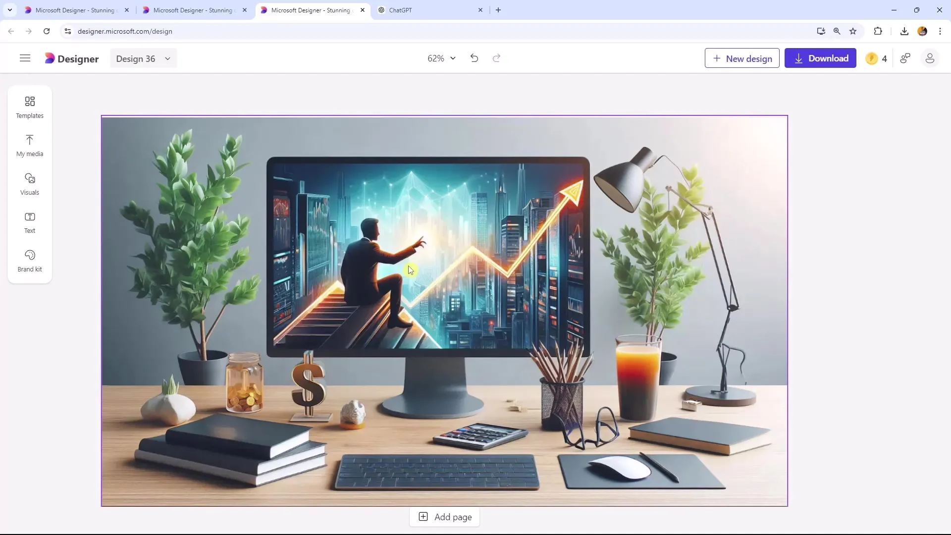 Veiledning for generativ sletting med Microsoft Designer