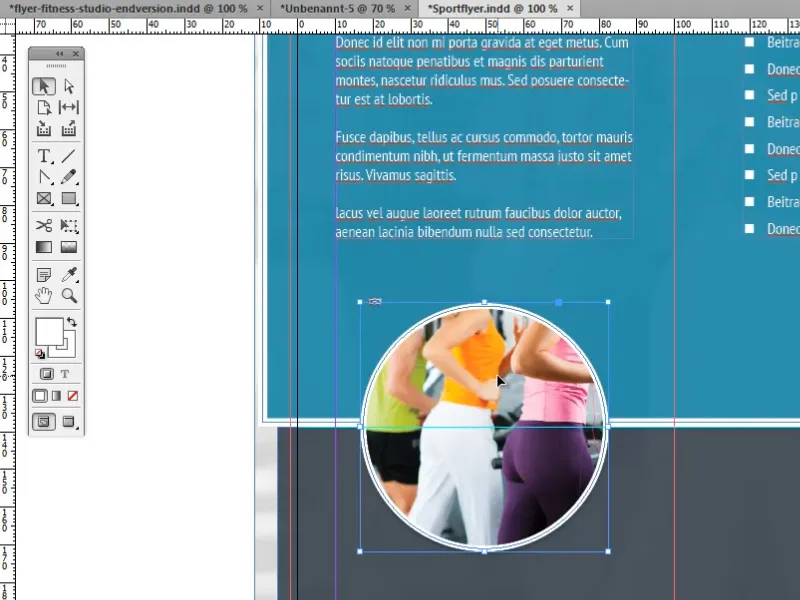 Desain flyer dalam format lipat dengan contoh studio olahraga/kebugaran - Bagian 4