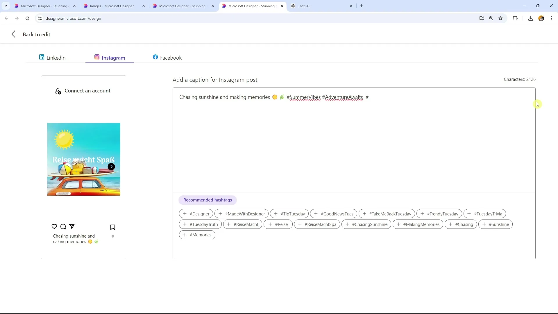 Create effective hashtags for social media with Microsoft Designer