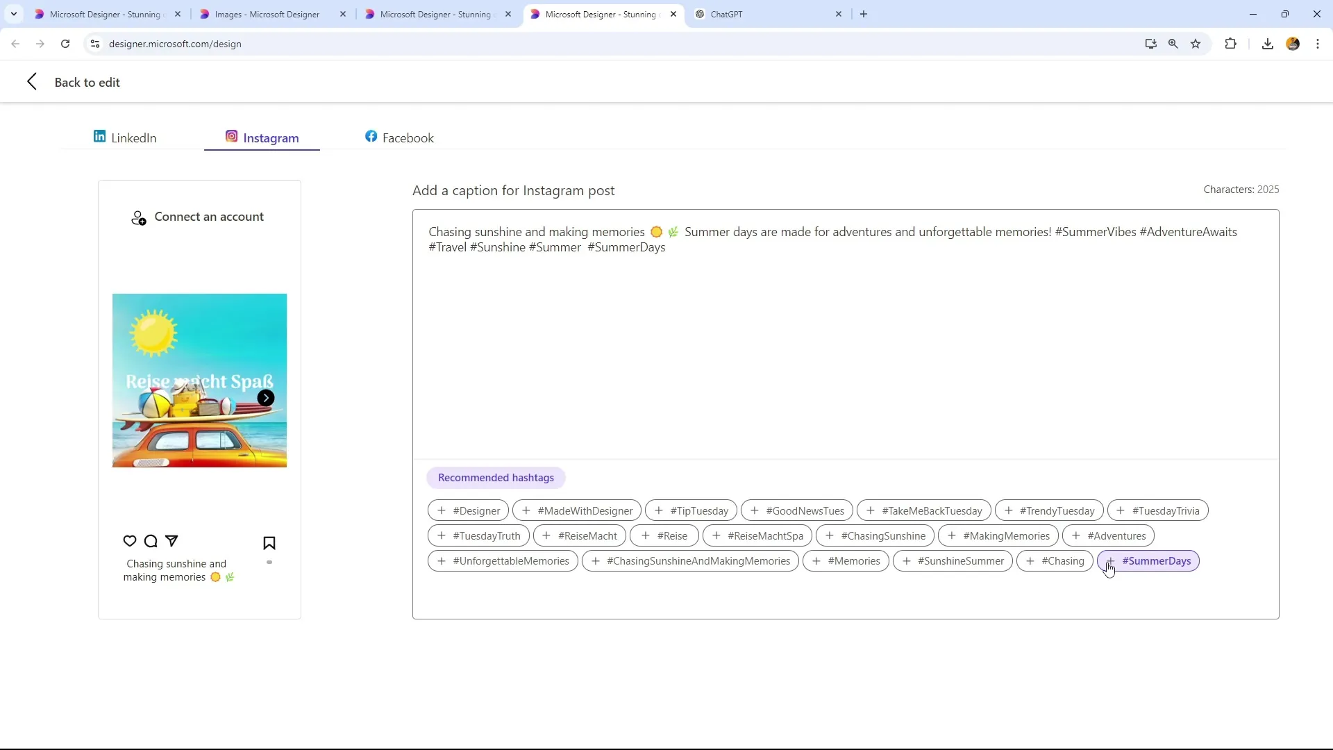 Create effective hashtags for social media with Microsoft Designer