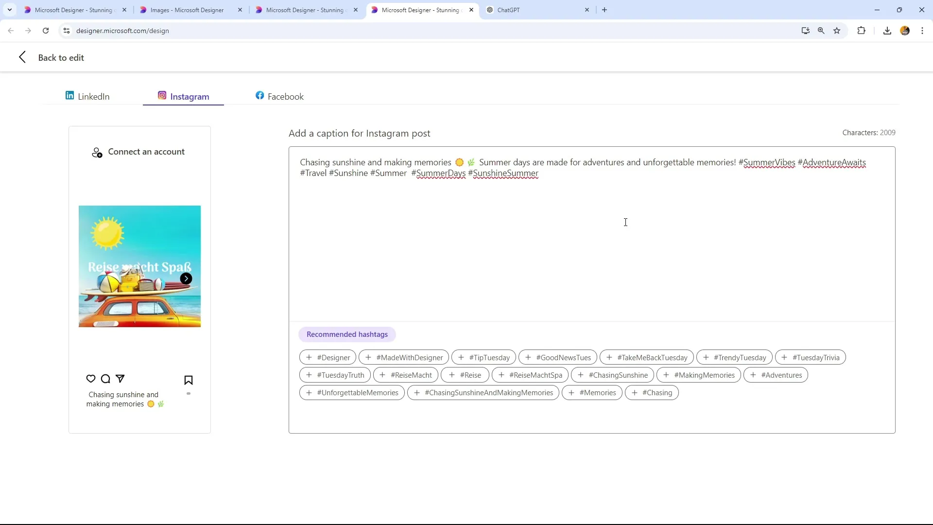 Create effective hashtags for social media with Microsoft Designer