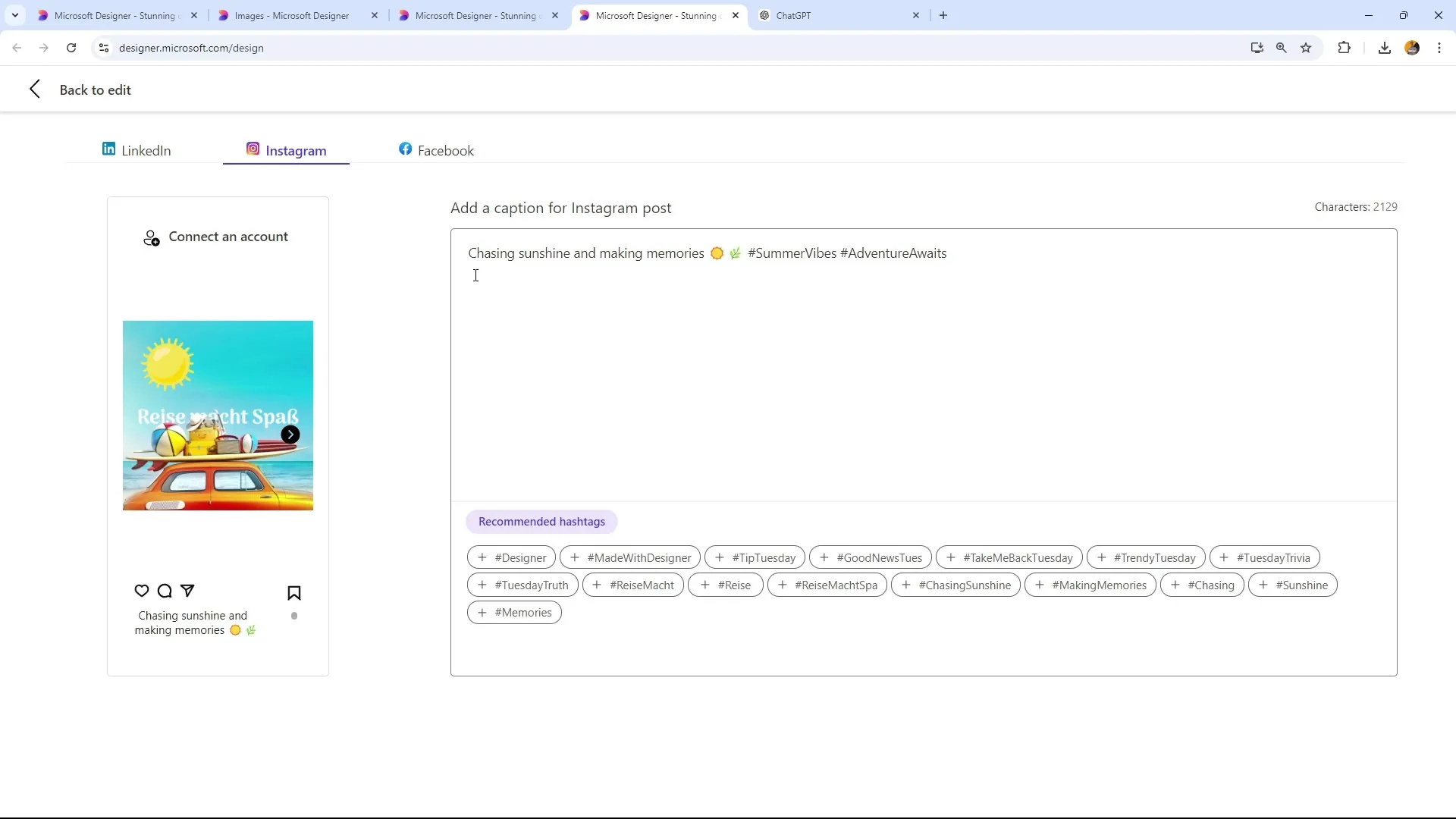 Create effective hashtags for social media with Microsoft Designer