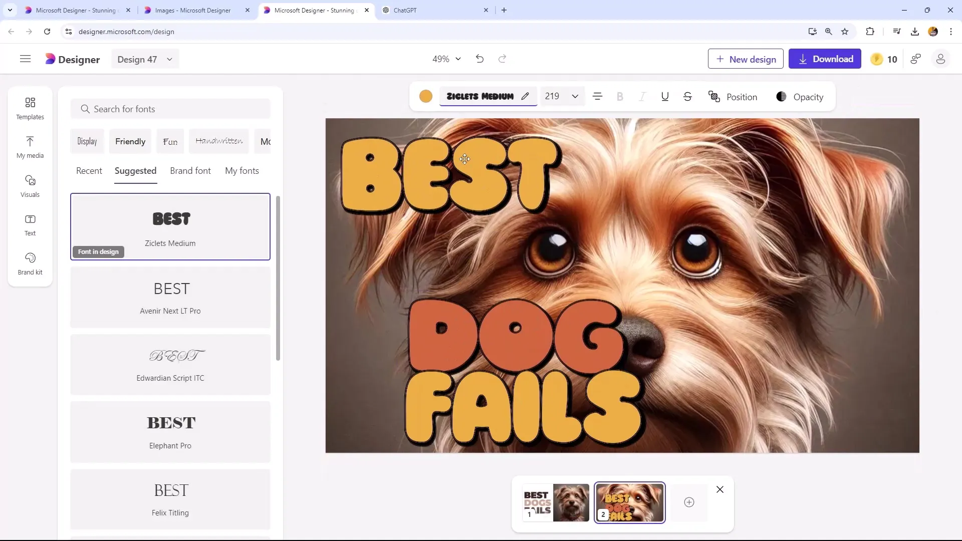 Optimalisering av miniatyrbilder med Microsoft Designer: En detaljert veiledning