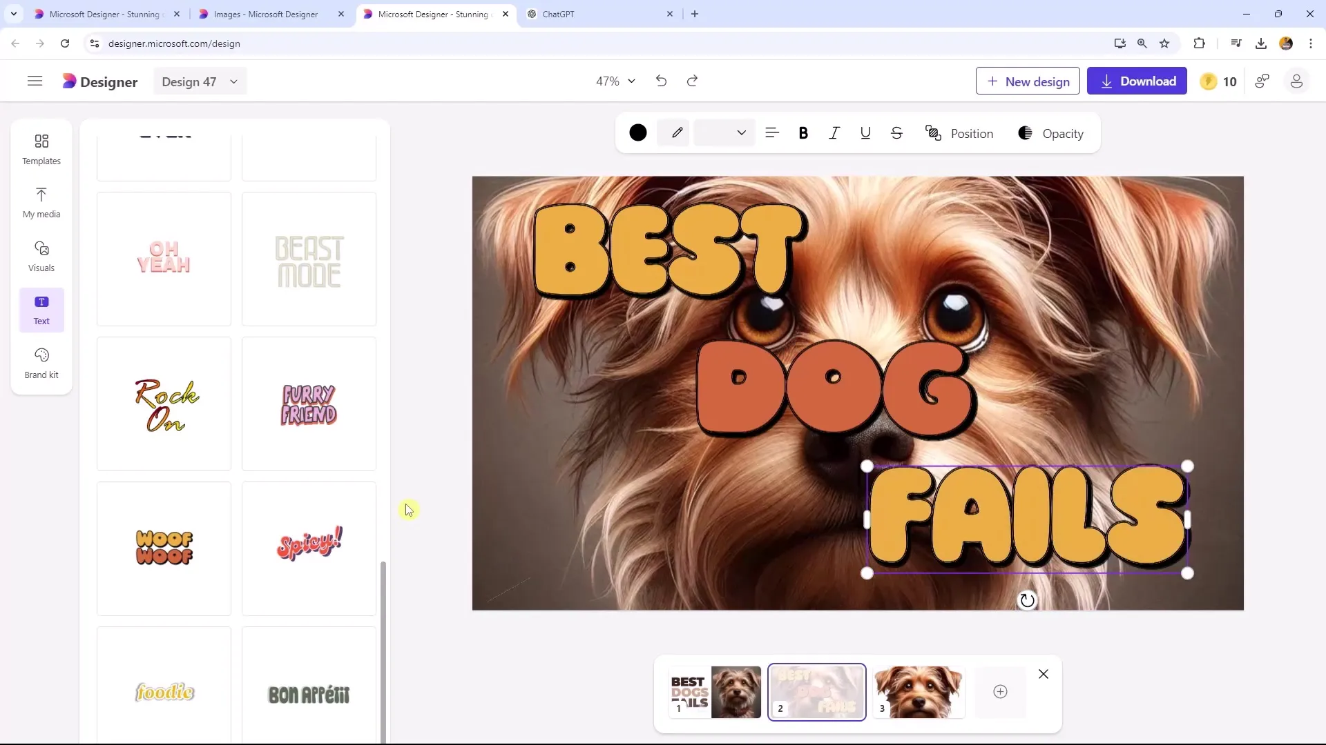 Optimalisering av miniatyrbilder med Microsoft Designer: En detaljert veiledning