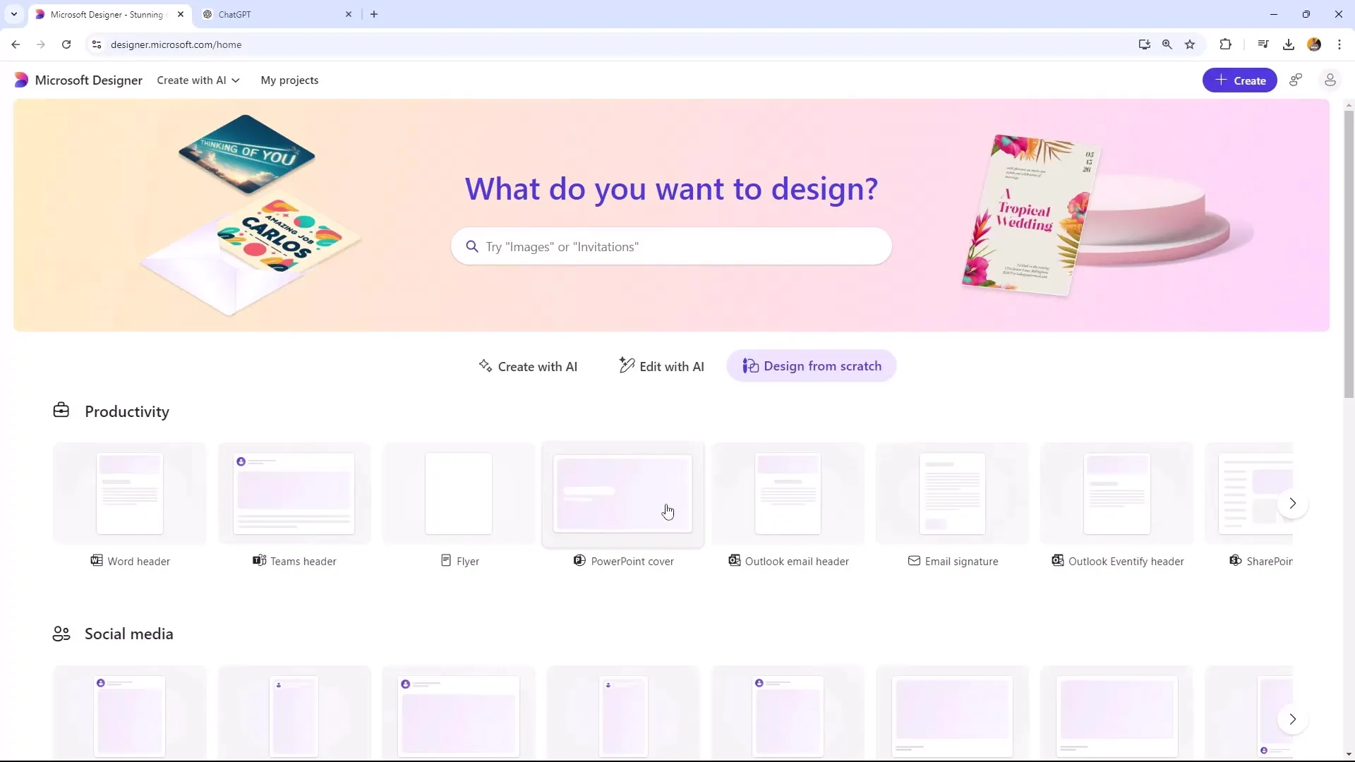 Lag tiltalende PowerPoint-forsider med Microsoft Designer