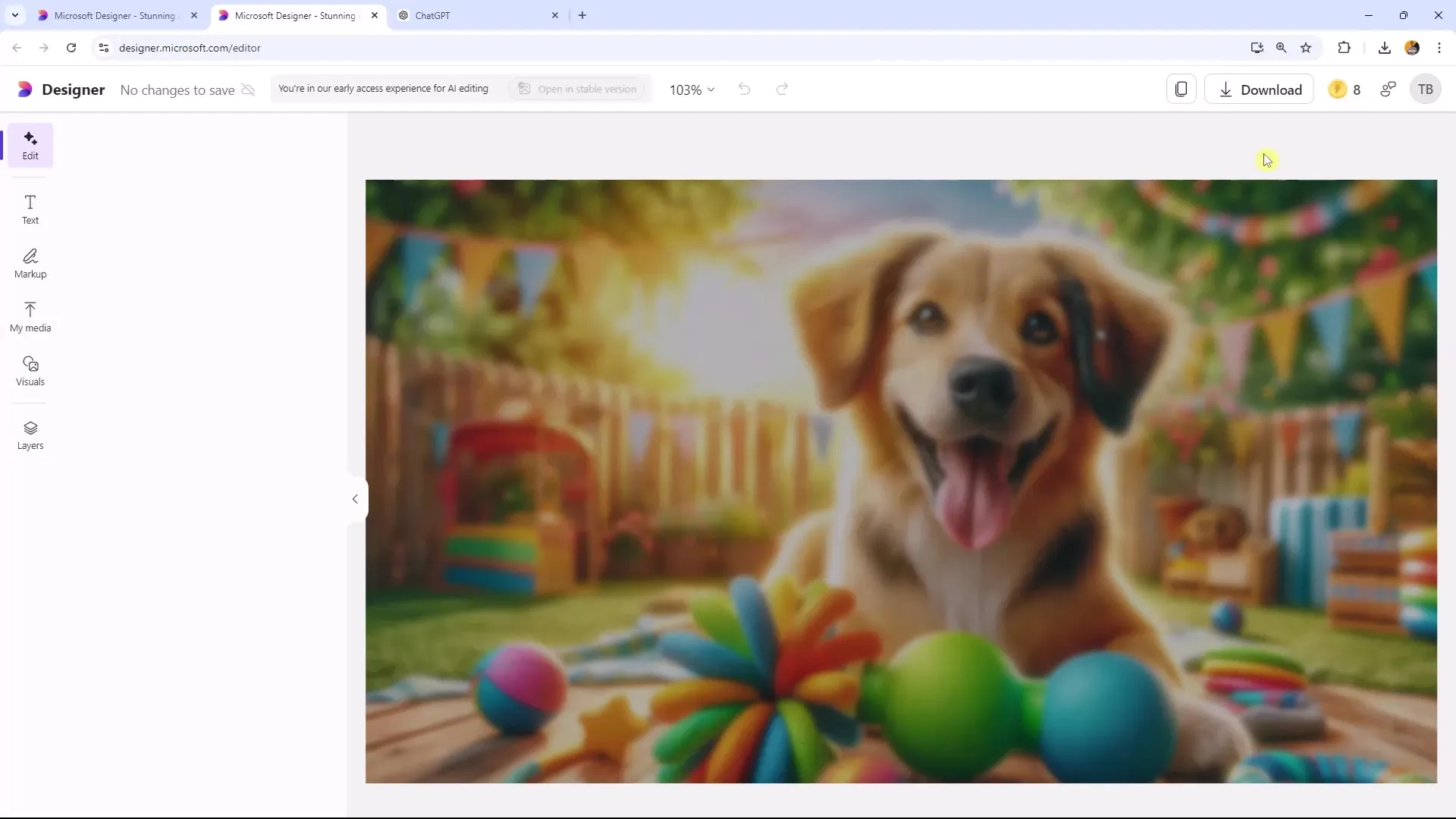 Effektiv eksport av design i Microsoft Designer