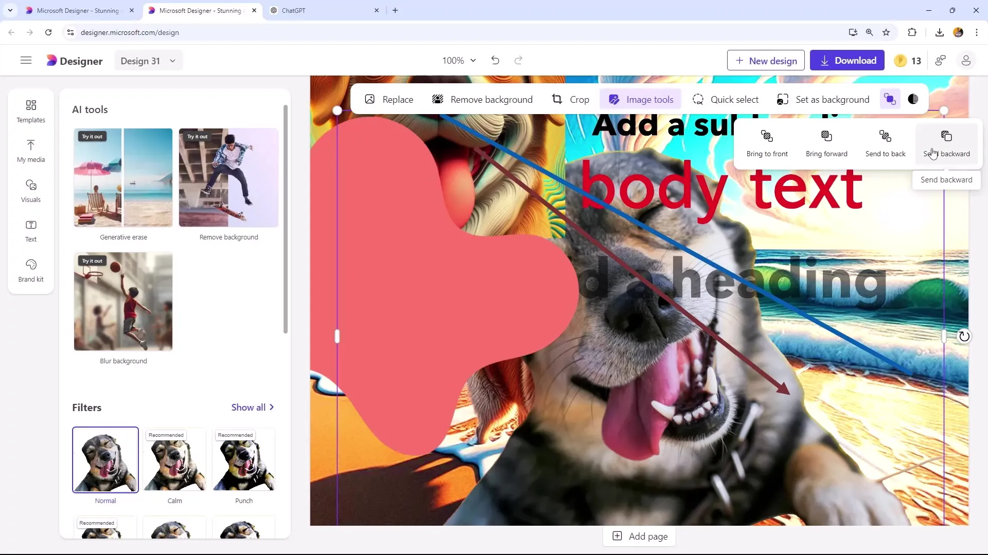Effektivt arbeid med Microsoft Designer - optimalt utnytte hurtigtastene