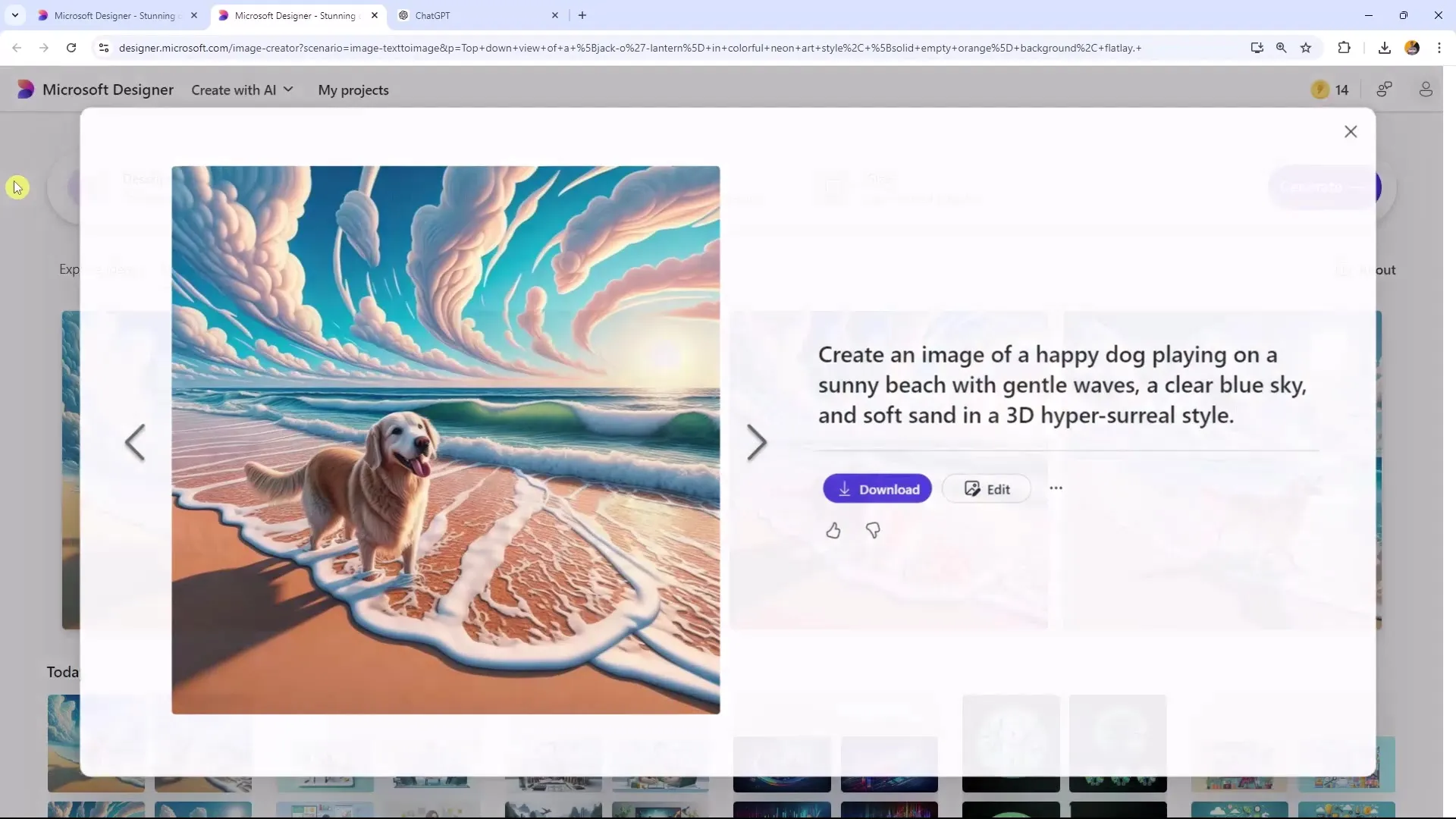 Microsoft Designer: Προσαρμογές και κείμενο