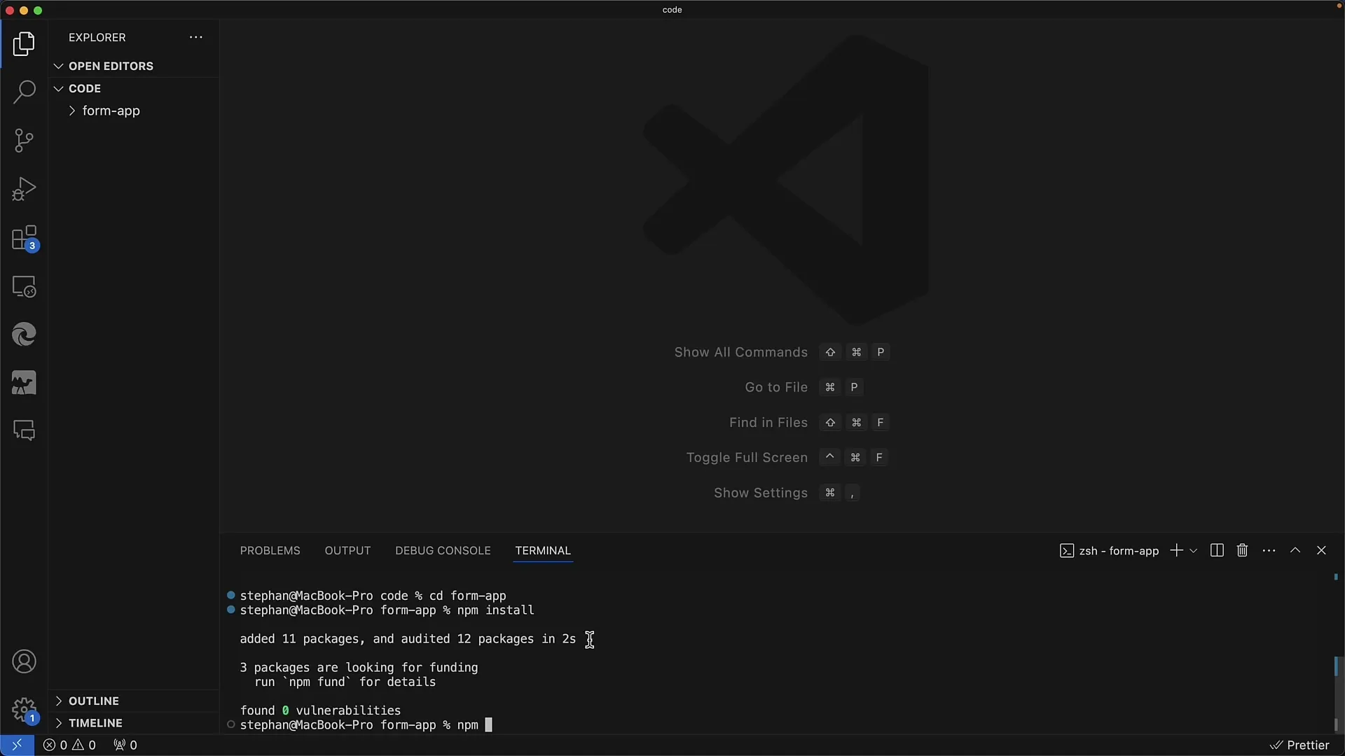 Crear formularios web de forma efectiva: Crear primer proyecto