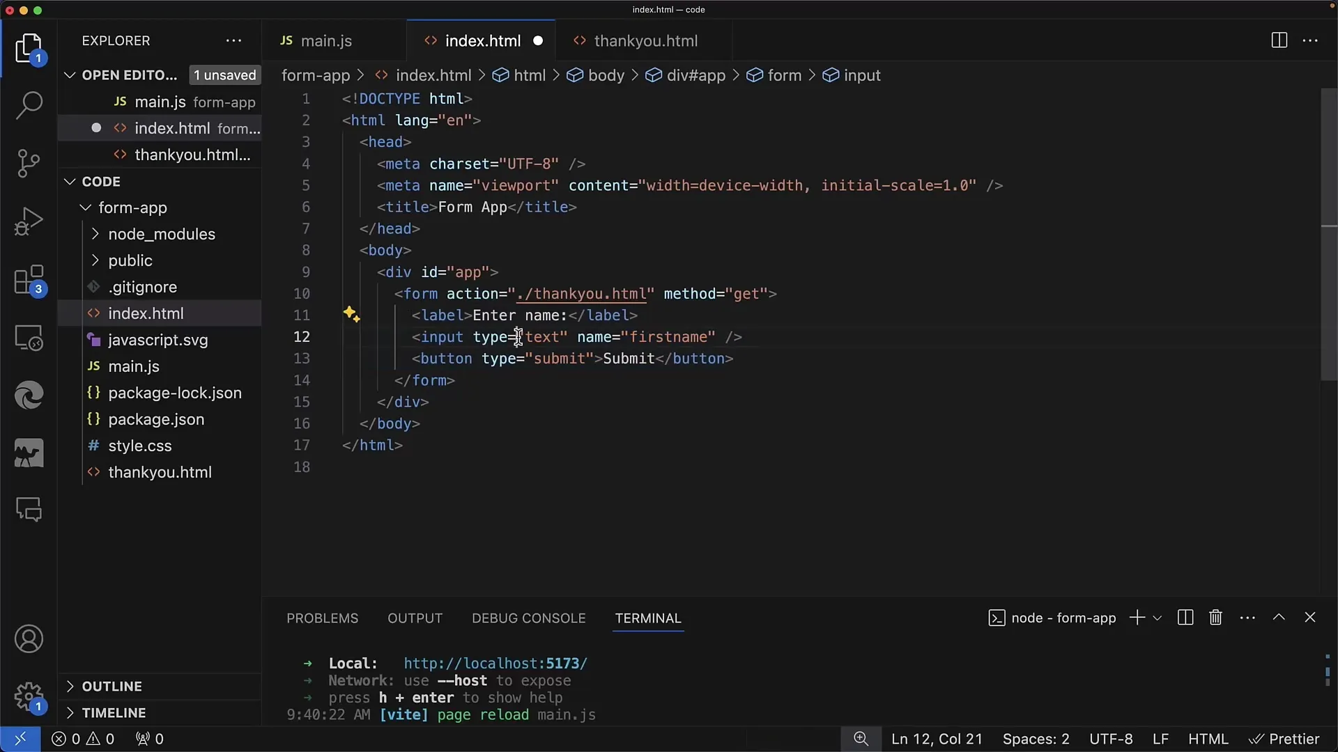 Creează-ti prima formă HTML