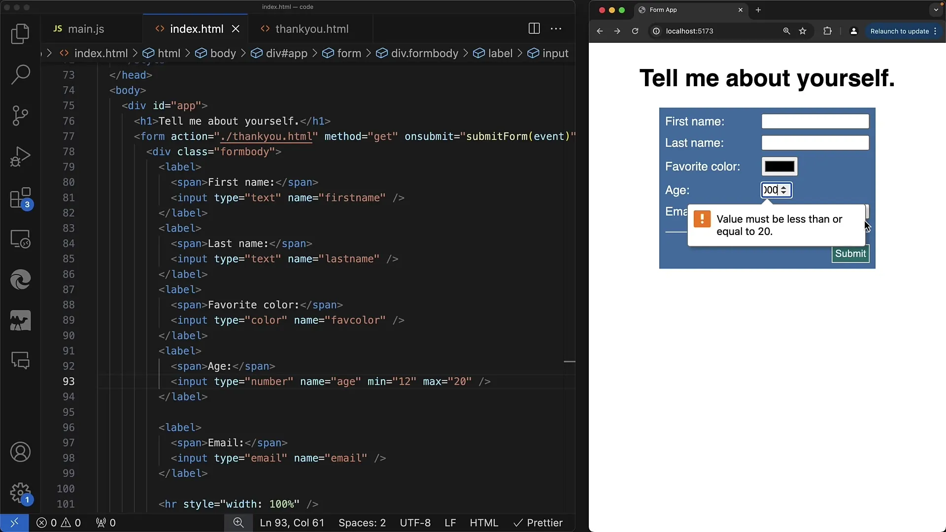 Creare moduli web: Tipo di input Number e attributi in dettaglio