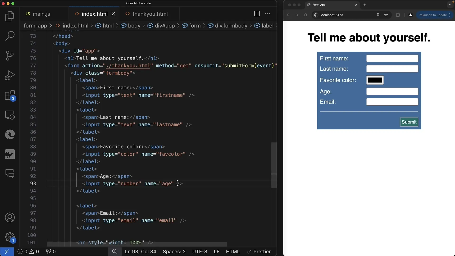 Creare moduli web: tipo di input Numero e attributi in dettaglio