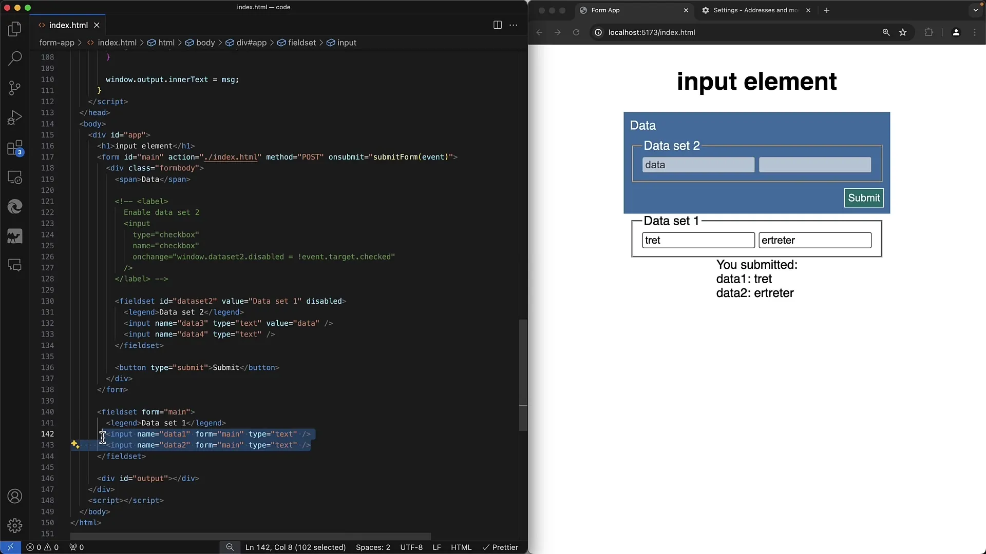 Creare moduli web: strutturazione con fieldset