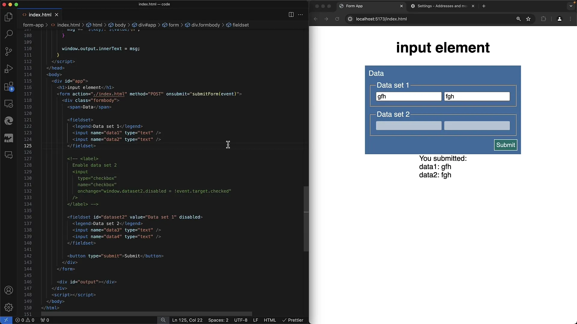 Creare moduli web: strutturazione con fieldset