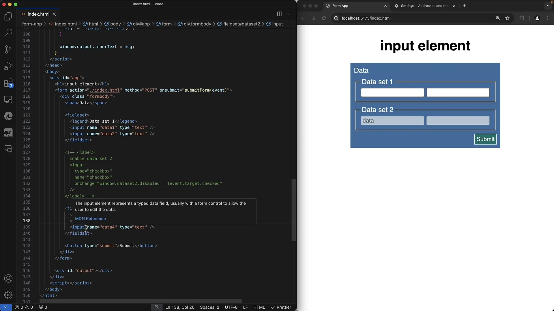 Creare moduli web: strutturazione con fieldsets