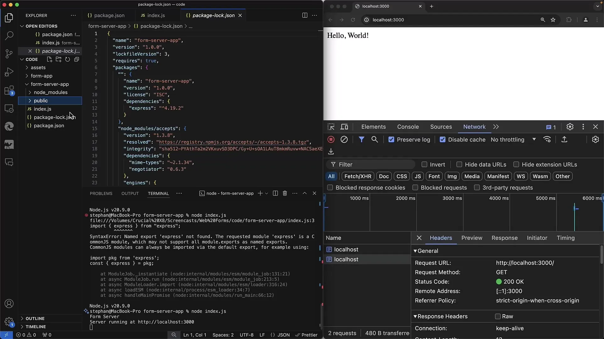 Behandle webformularer på serversiden ved hjælp af Node.js og Express