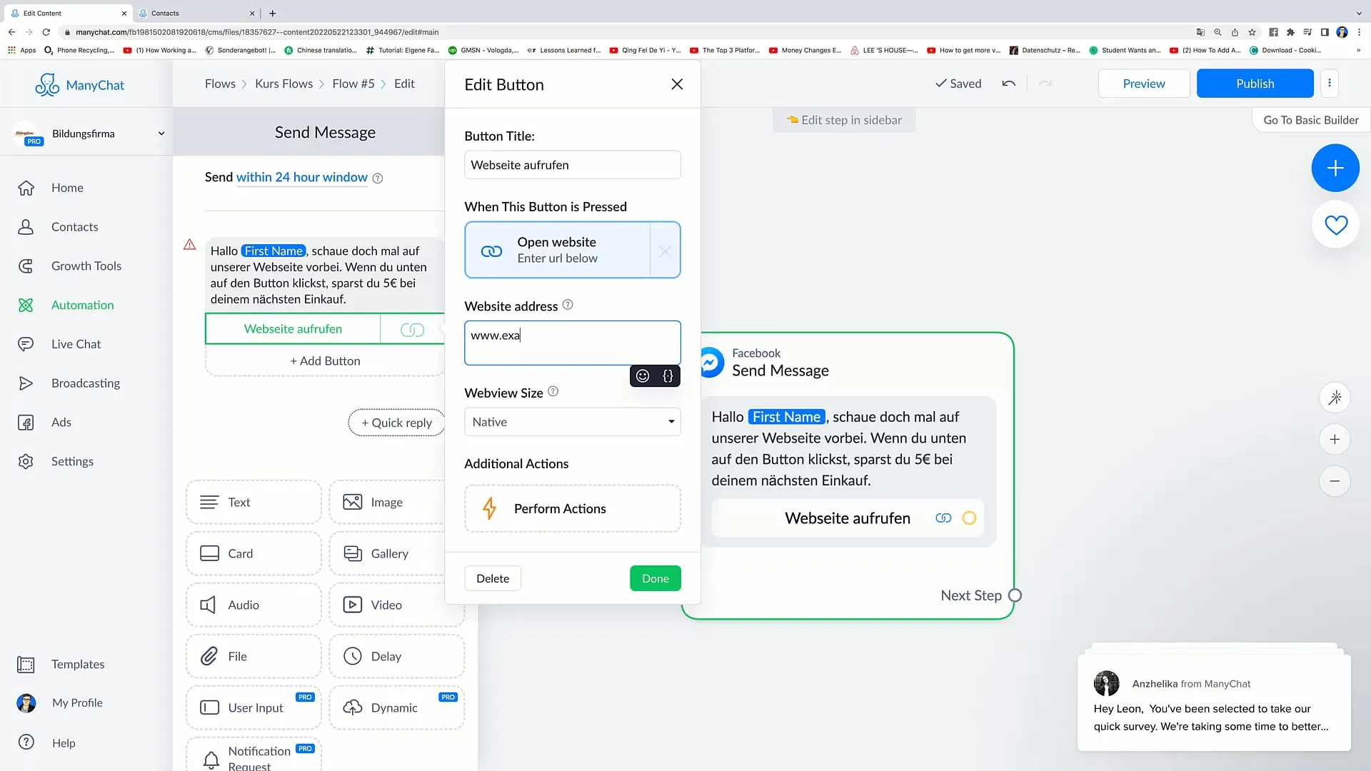 Facebook-Marketing: Anleitung zum Bearbeiten von Buttons in Nachrichten Facebook-Marketing: Anleitung zum Bearbeiten von Buttons in Nachrichten