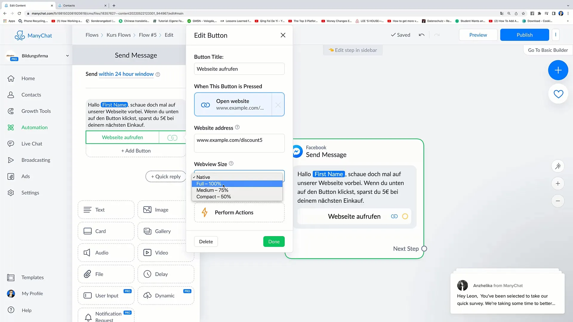 Facebook-Marketing: Anleitung zum Bearbeiten von Buttons in Nachrichten Facebook-Marketing: Anleitung zum Bearbeiten von Buttons in Nachrichten