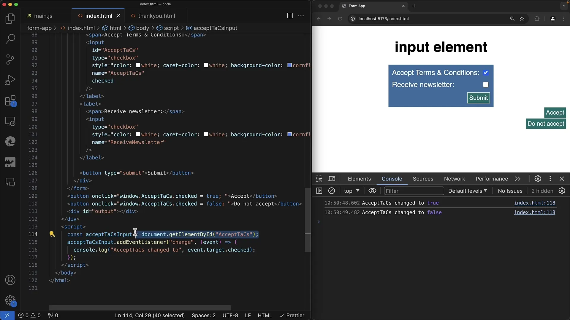 Brug checkboksene effektivt i JavaScript