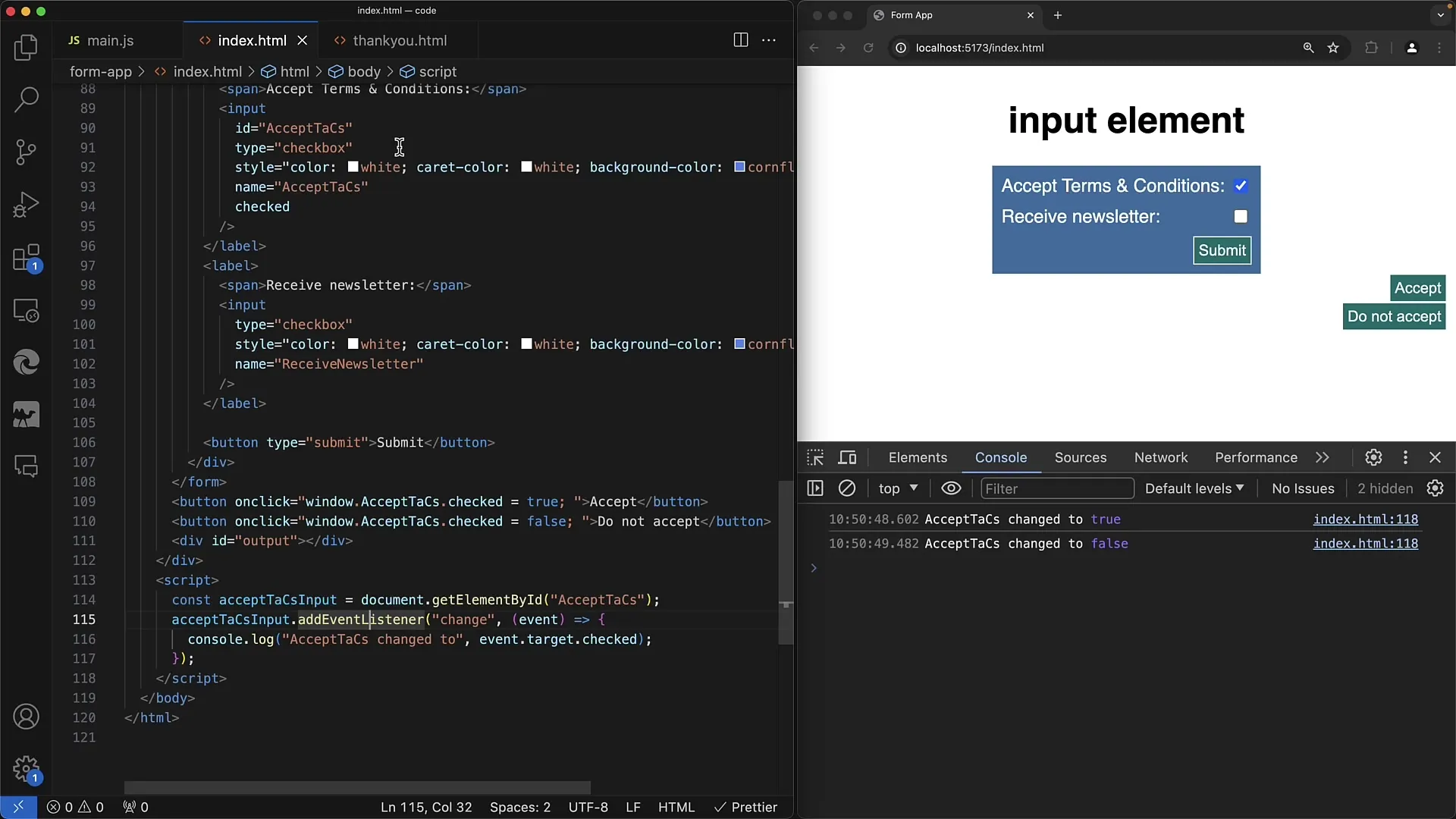 Brug checkboksene effektivt i JavaScript