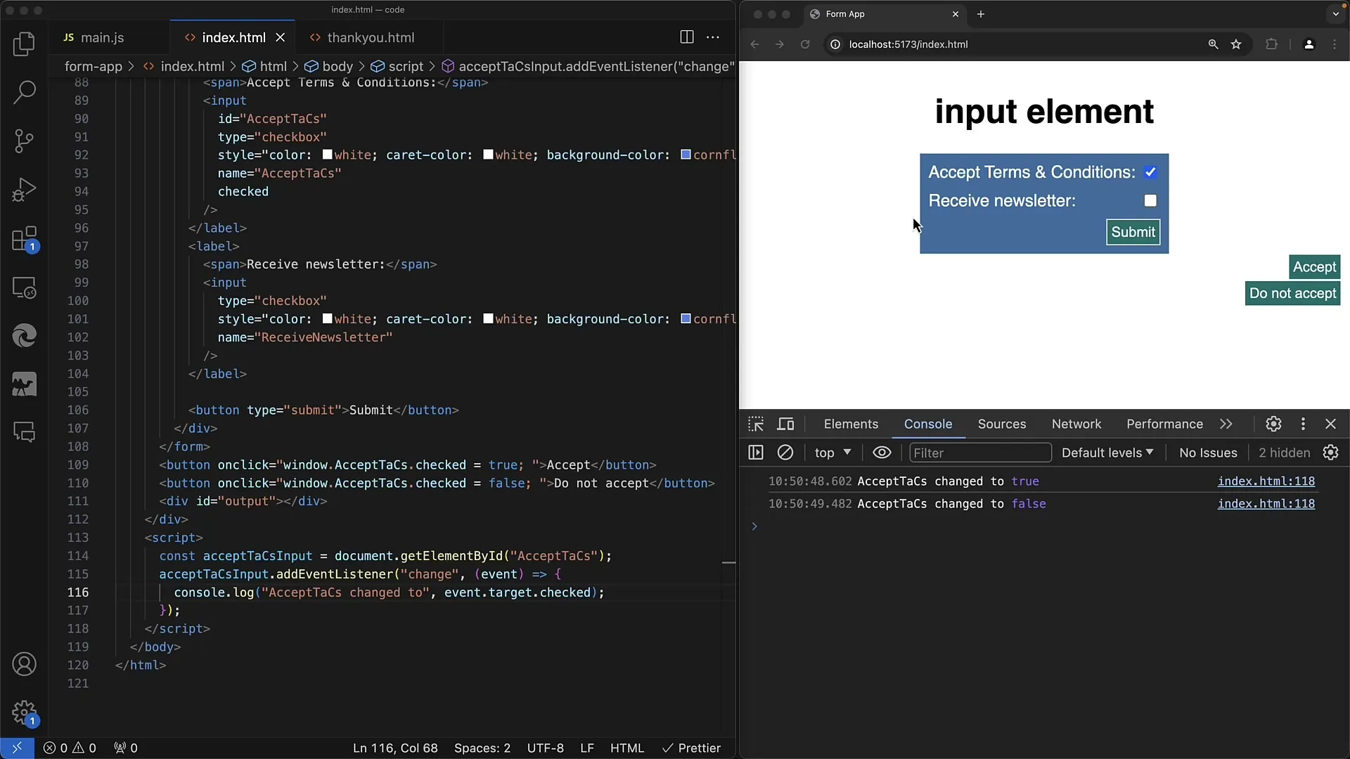 Brug checkboksene effektivt i JavaScript