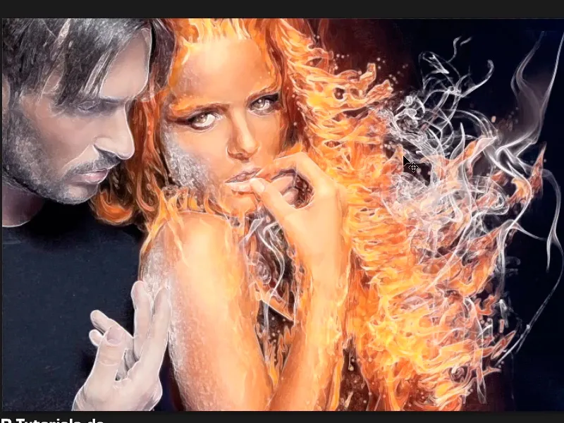 Photoshop composing - Fire and ice - Part 09: The icy look of the man